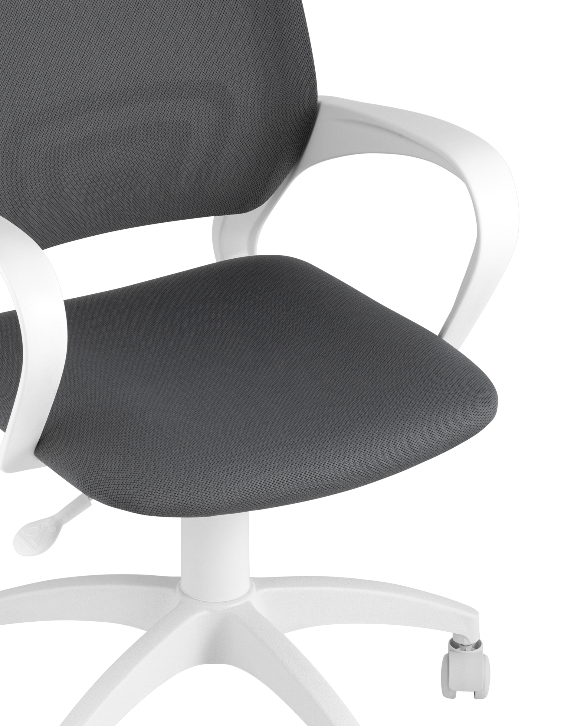 Кресло офисное Topchairs ST-BASIC-W серая ткань крестовина белый пластик из Италии