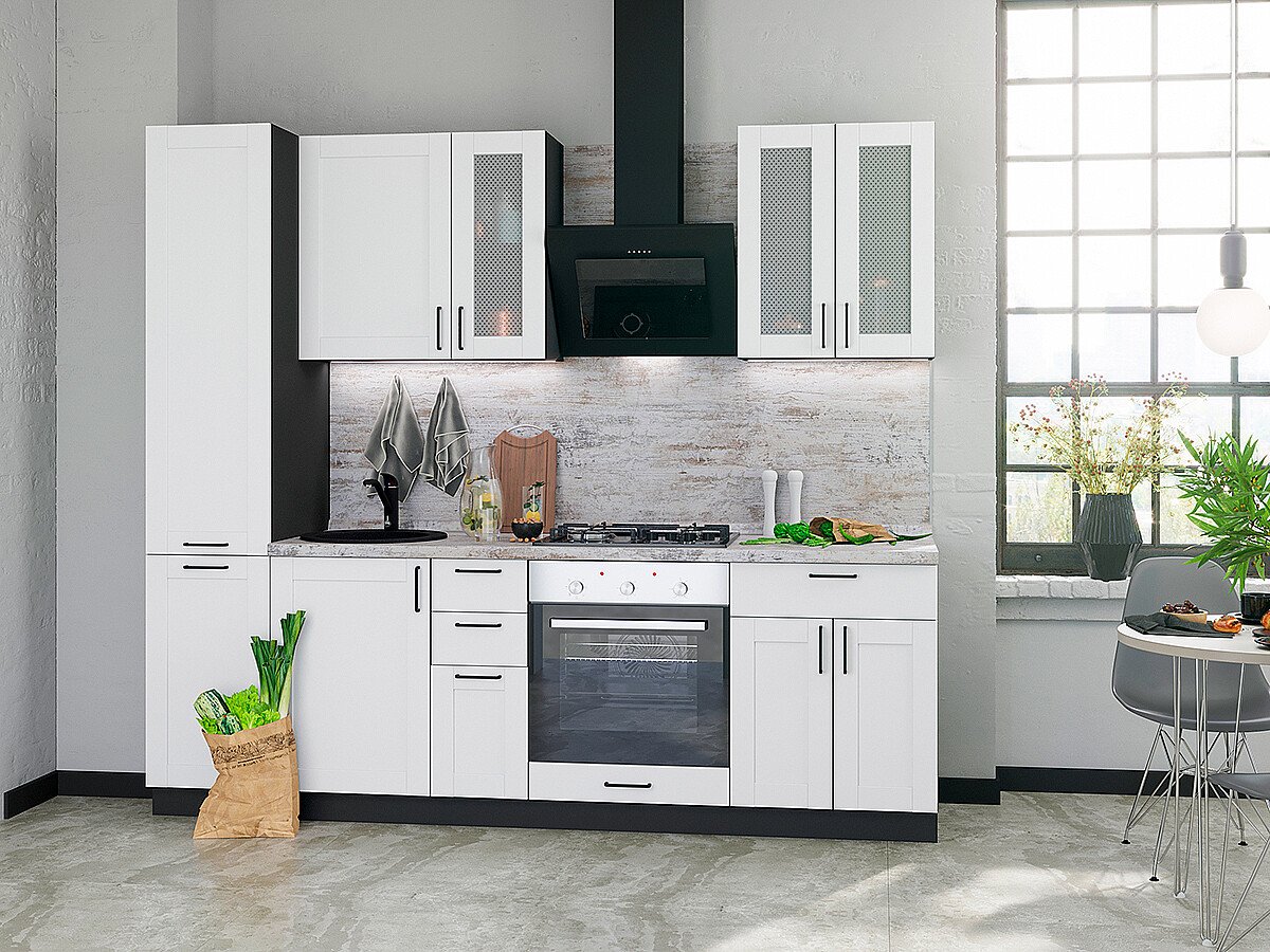 Кухня Лофт-02 2140*2400*600 Super White