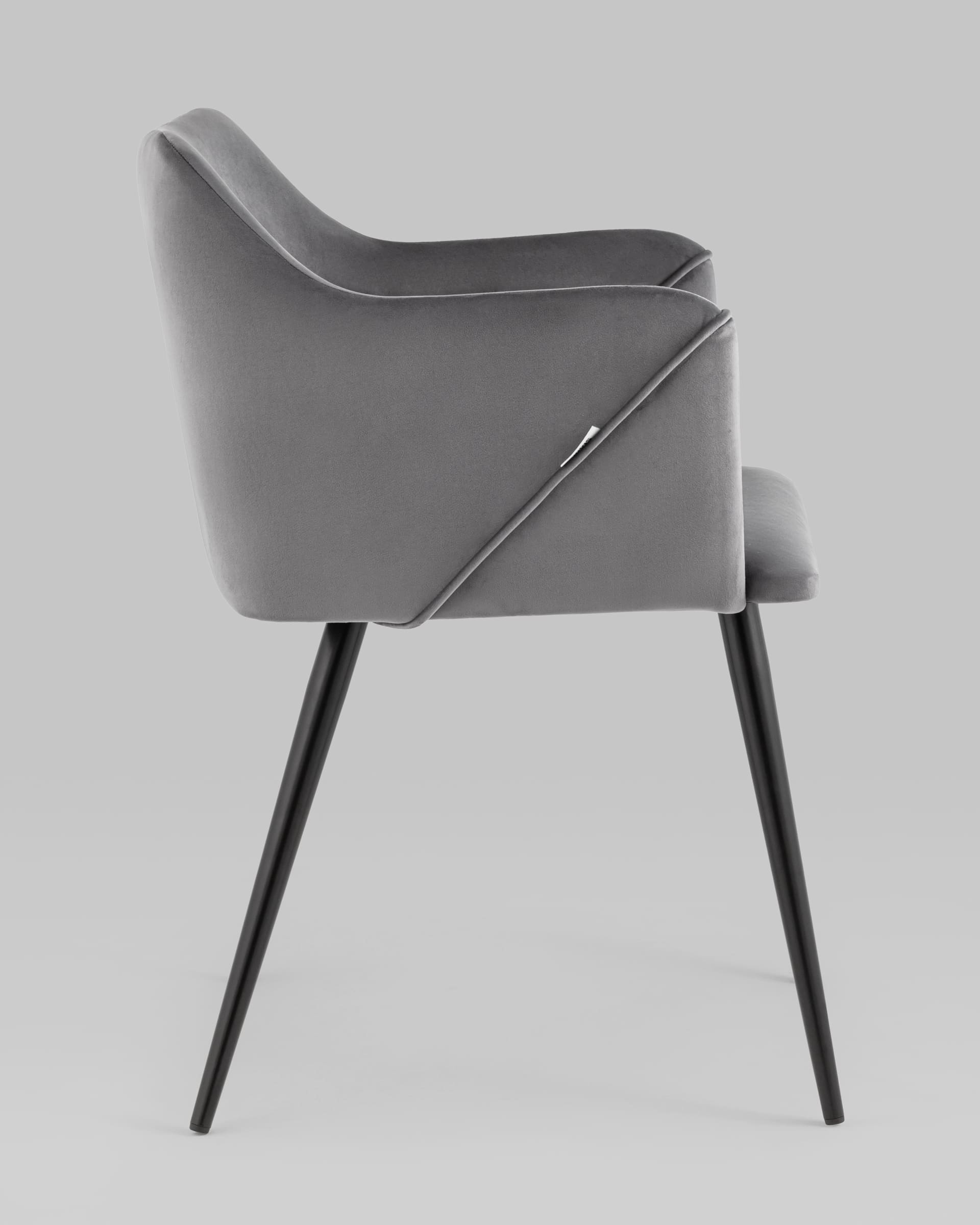 Стул с подлокотниками Джоэл велюр серый из Италии