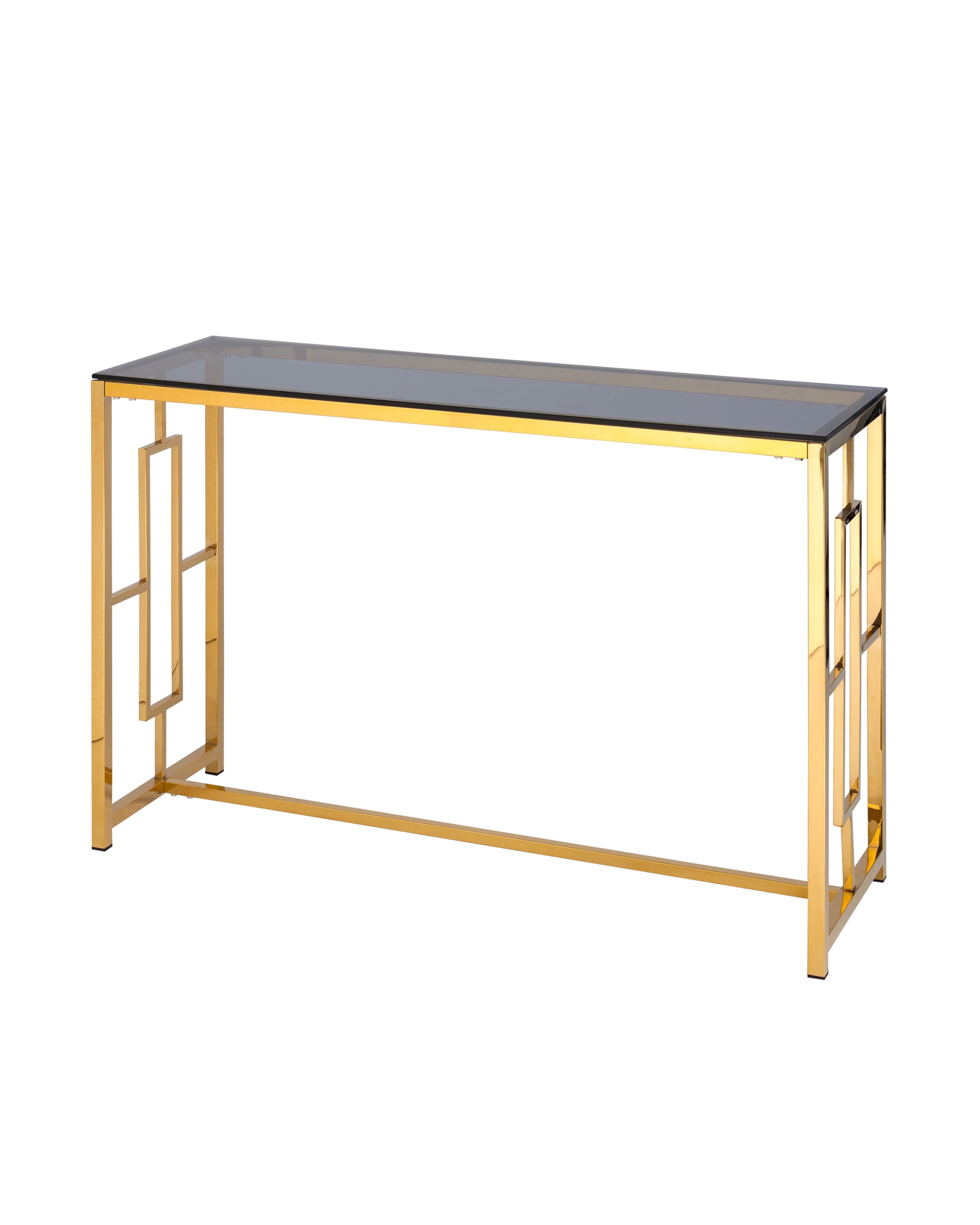 Консоль БРУКЛИН 120*40, стекло smoke, сталь золото из Италии