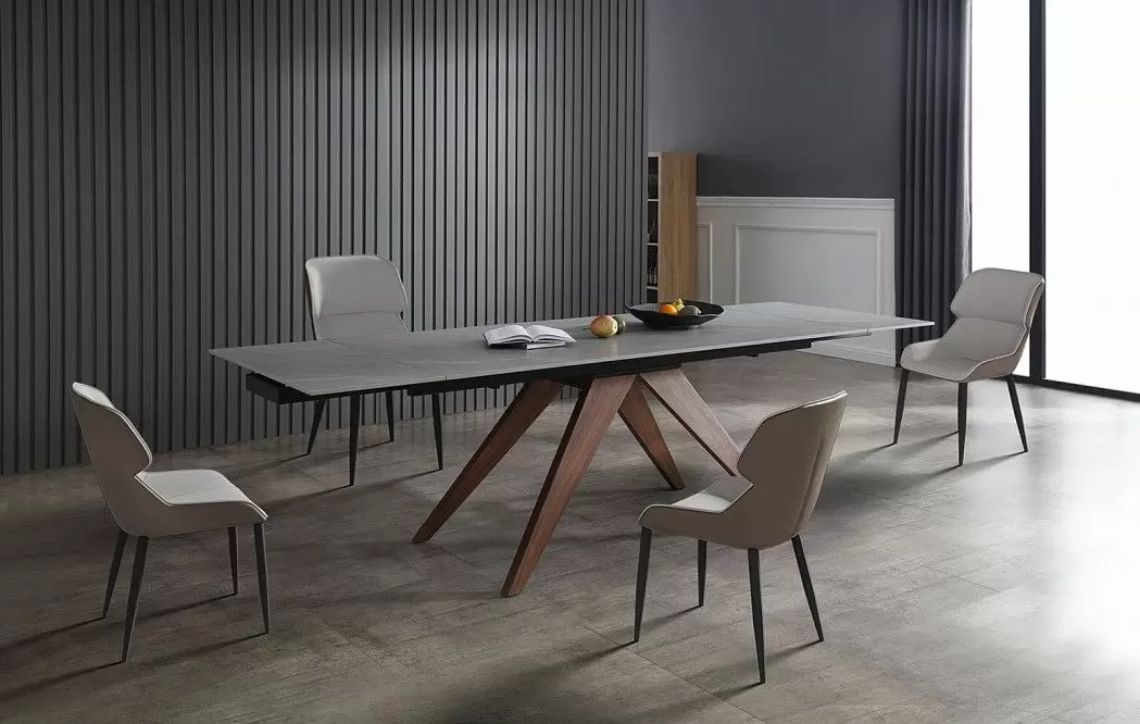 Стол раскладной Valencia 160-240, серая керамика/орех из Италии