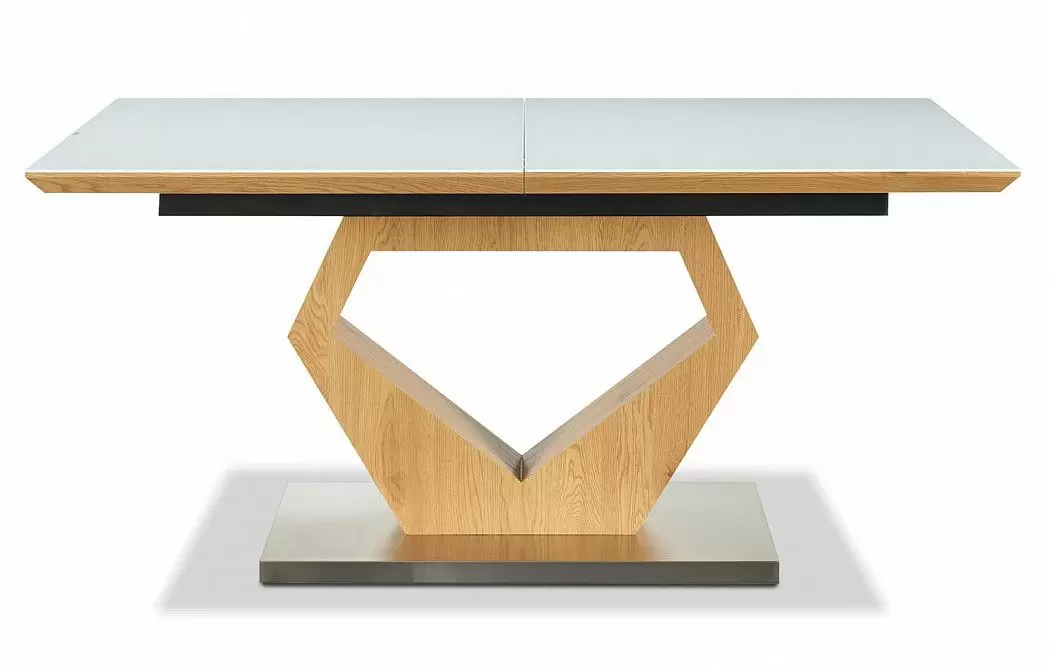 Стол раскладной Diamond 160-200, белый/дуб из Италии