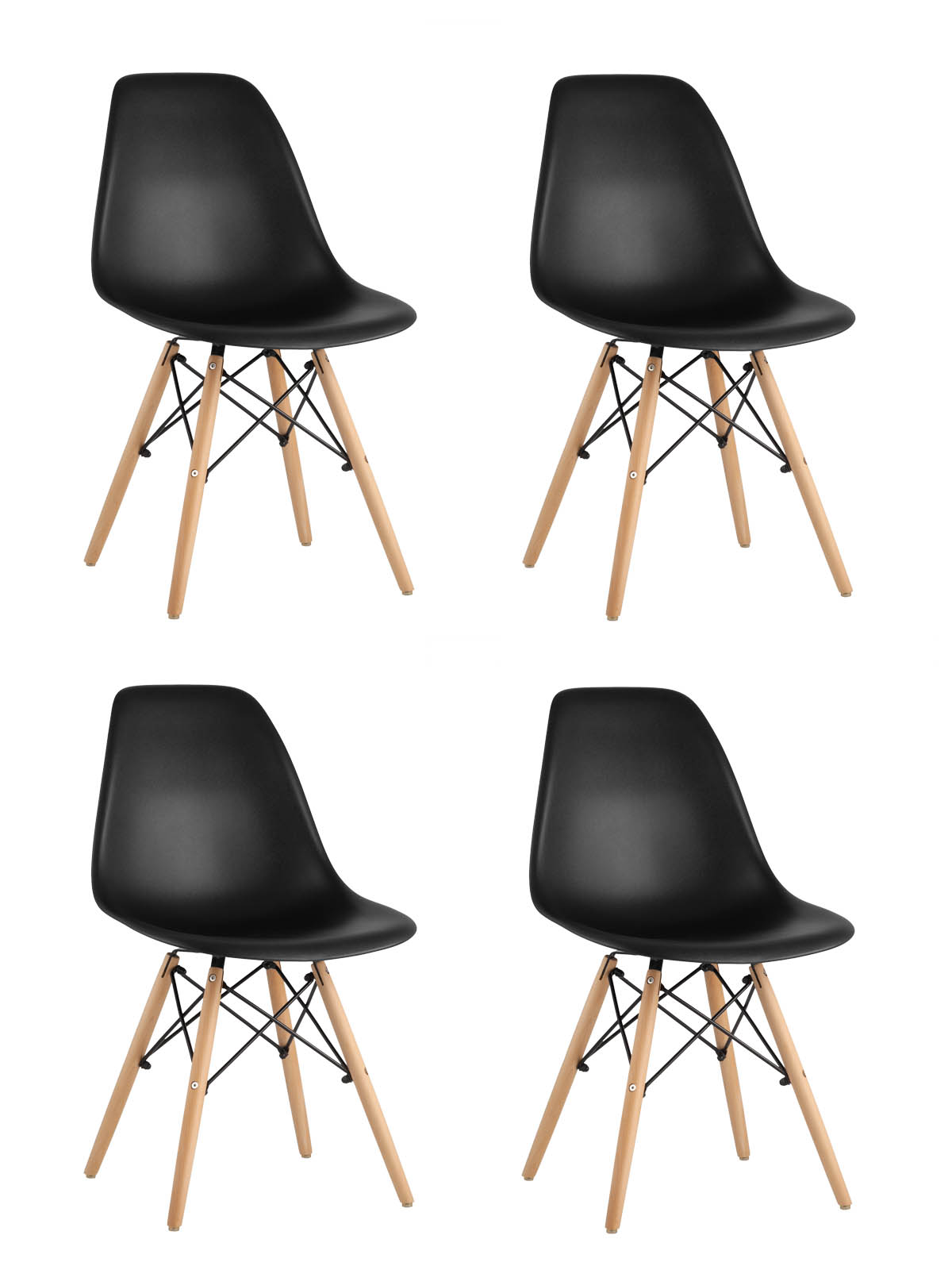 Стул Eames Style DSW черный x4 из Италии