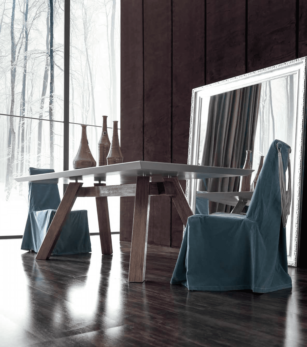 Стол Soho 253-RV, зеркало Greta 342 и стул 657 из Италии