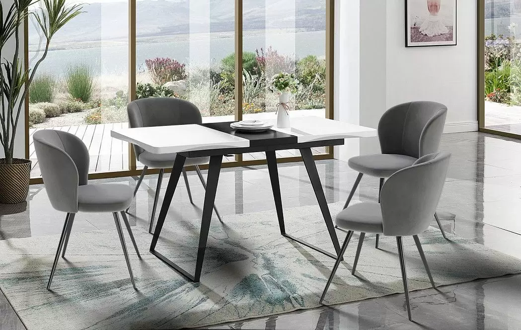 Стол раскладной Frankfurt 110-140, белый/черный из Италии