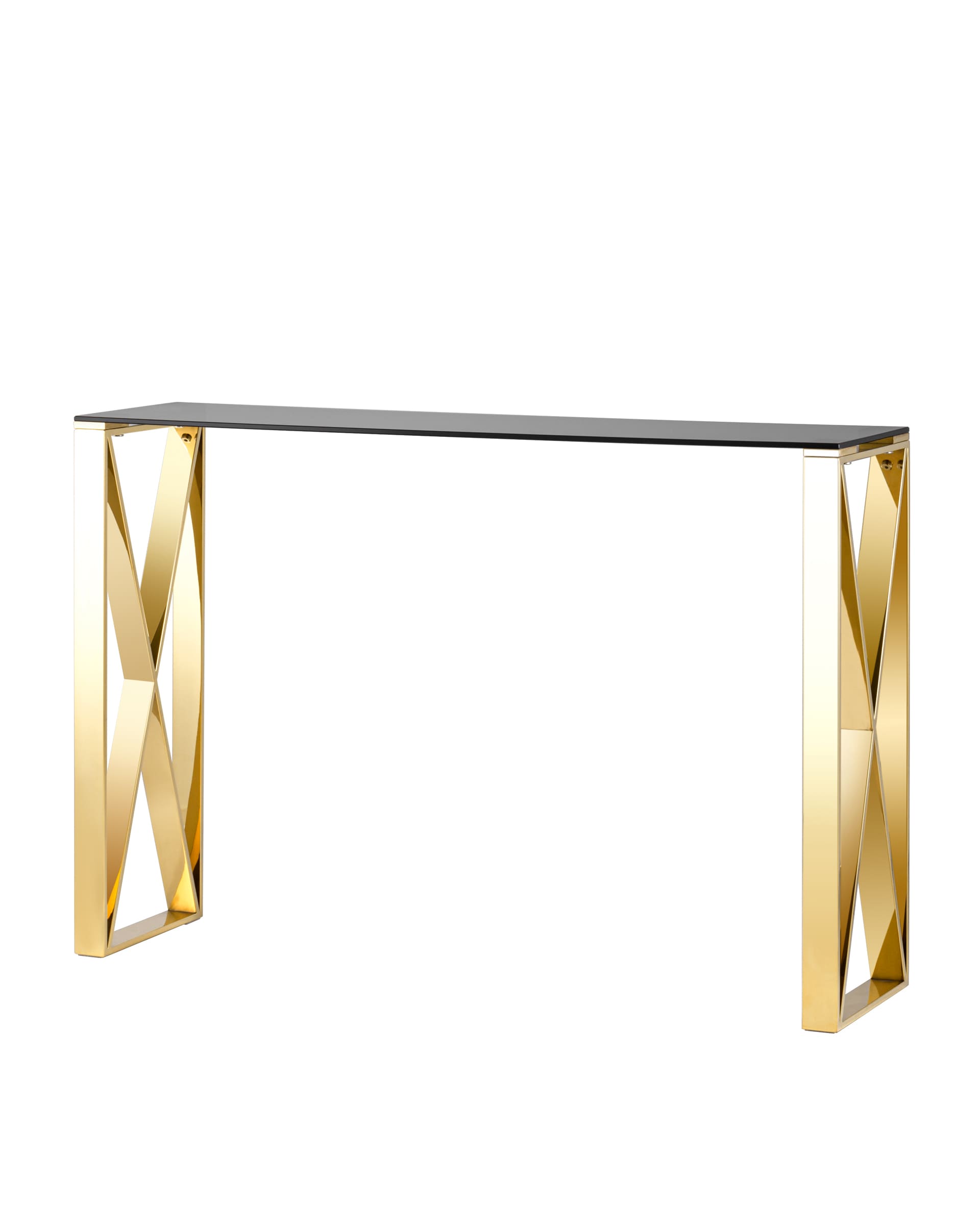 Консоль КРОСС 115*30 золото стекло smoke из Италии