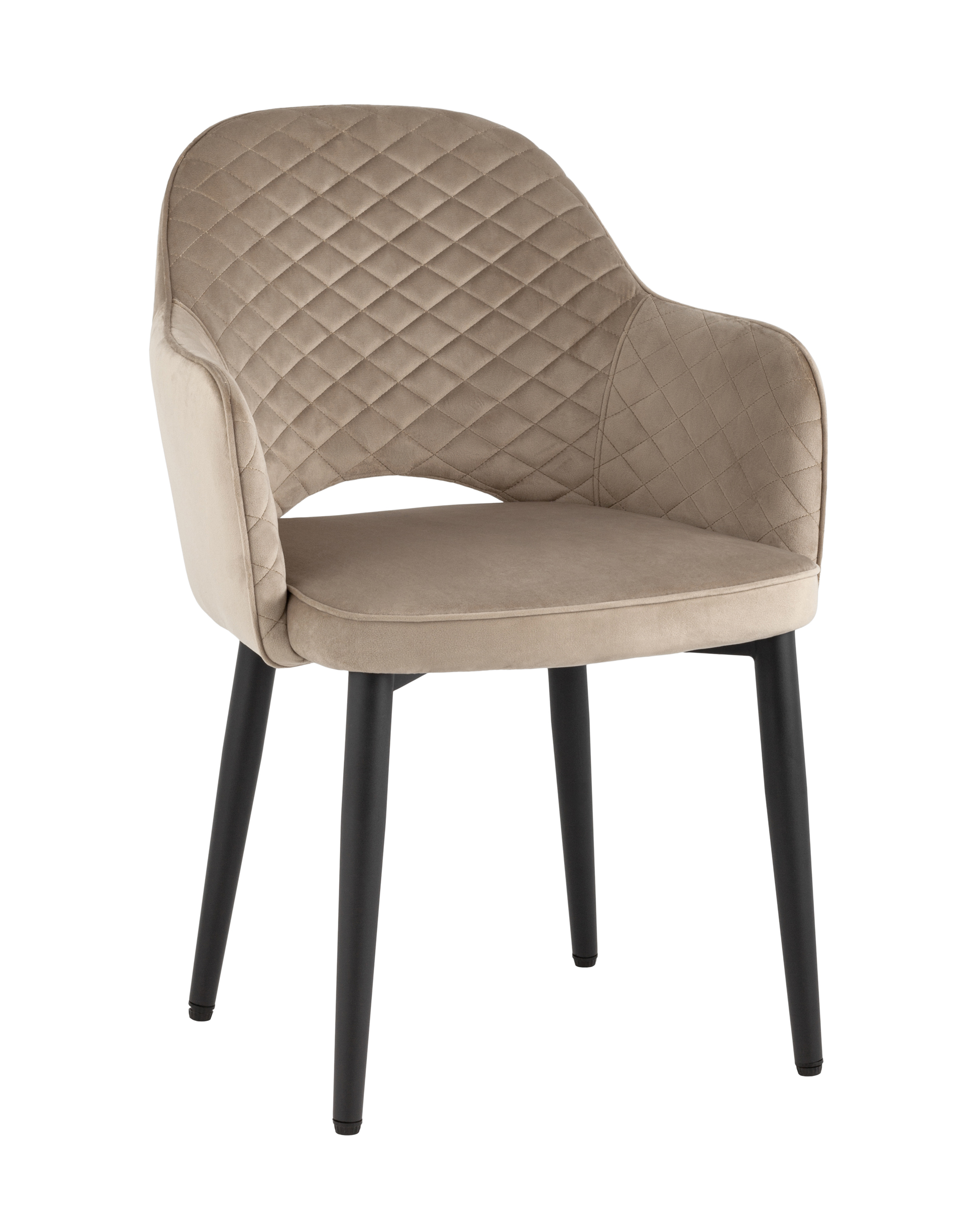 Стул Венера диамант велюр шампань с подлокотниками из Италии