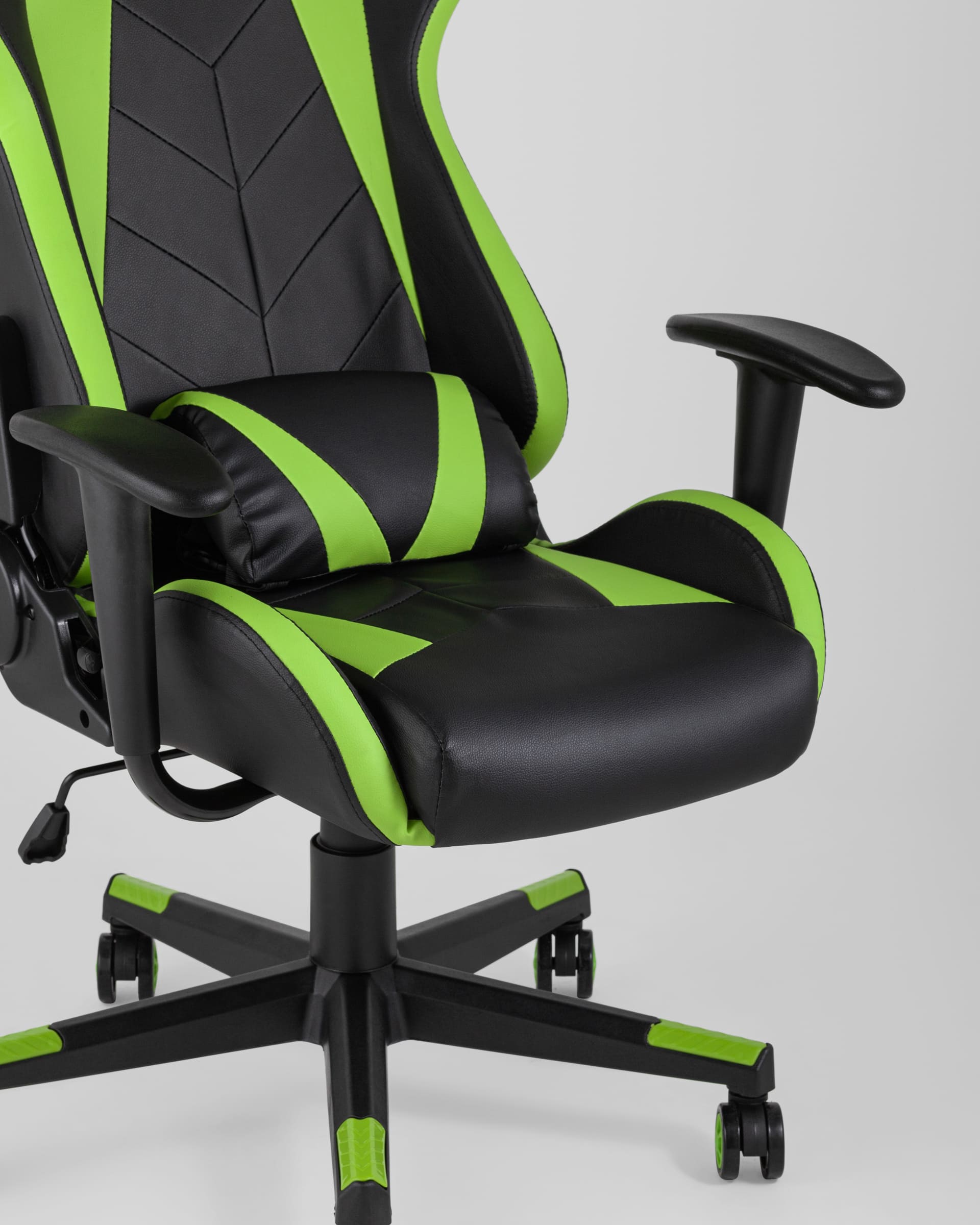 Кресло игровое TopChairs Gallardo зеленое с подушкой из Италии