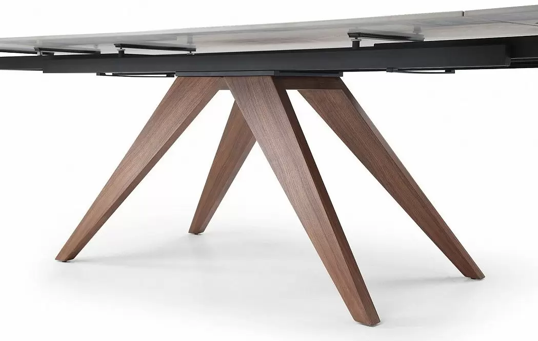 Стол раскладной Valencia 160-240, серая керамика/орех из Италии