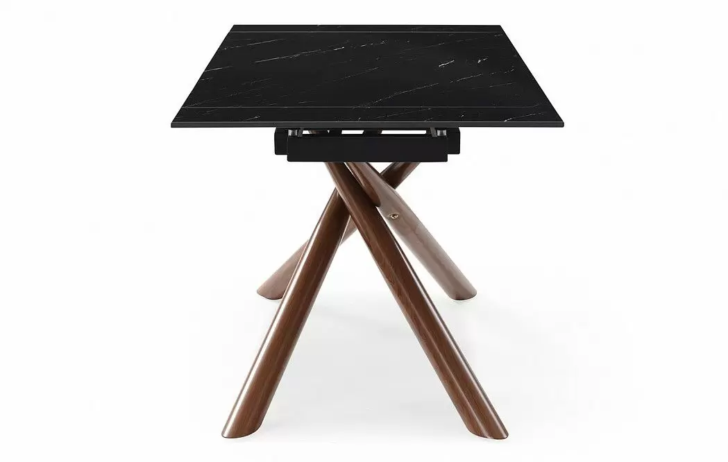 Стол раскладной Ravenna 140-180, черная керамика/орех из Италии