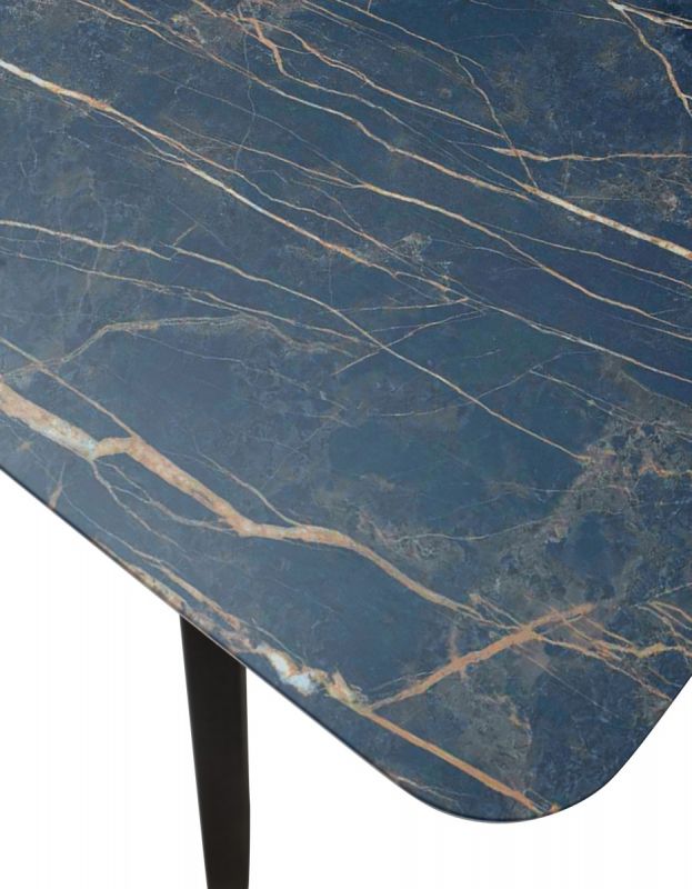 Стол АРУБА 140 нераздвижной МОНБЛАН, стекло/ ЧЕРНЫЙ каркас М-City из Италии