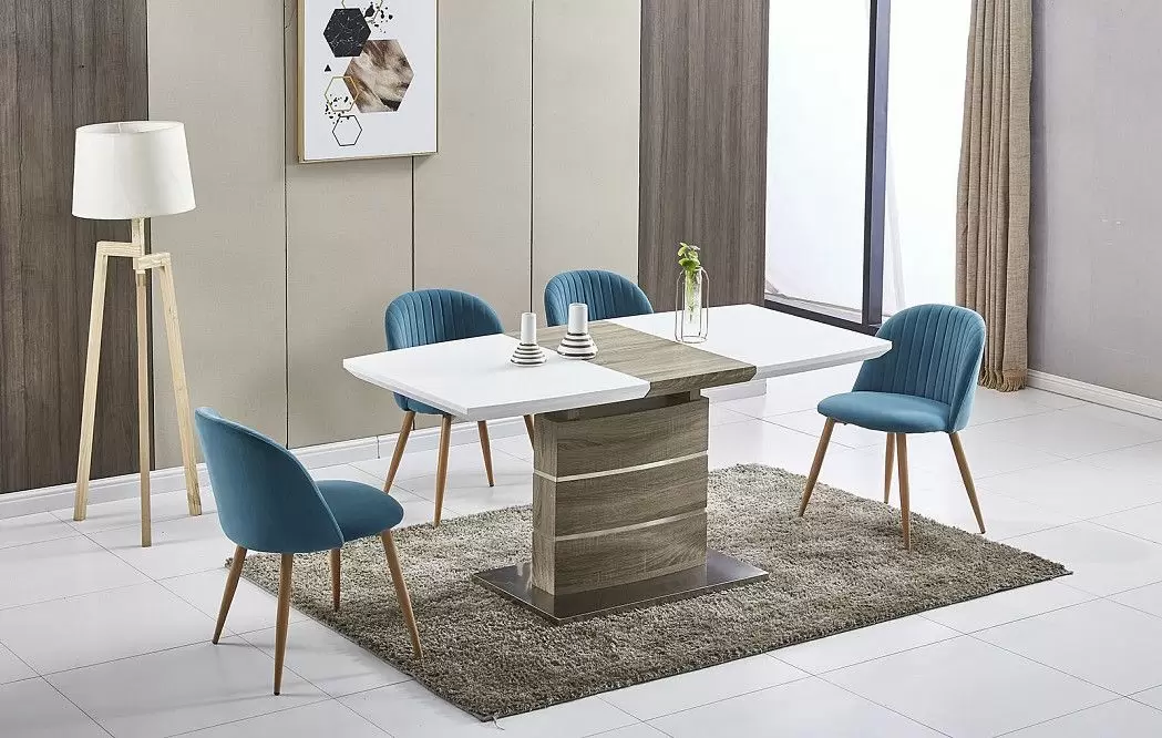 Стол раскладной Arioso Glass (120), белый/дуб из Италии