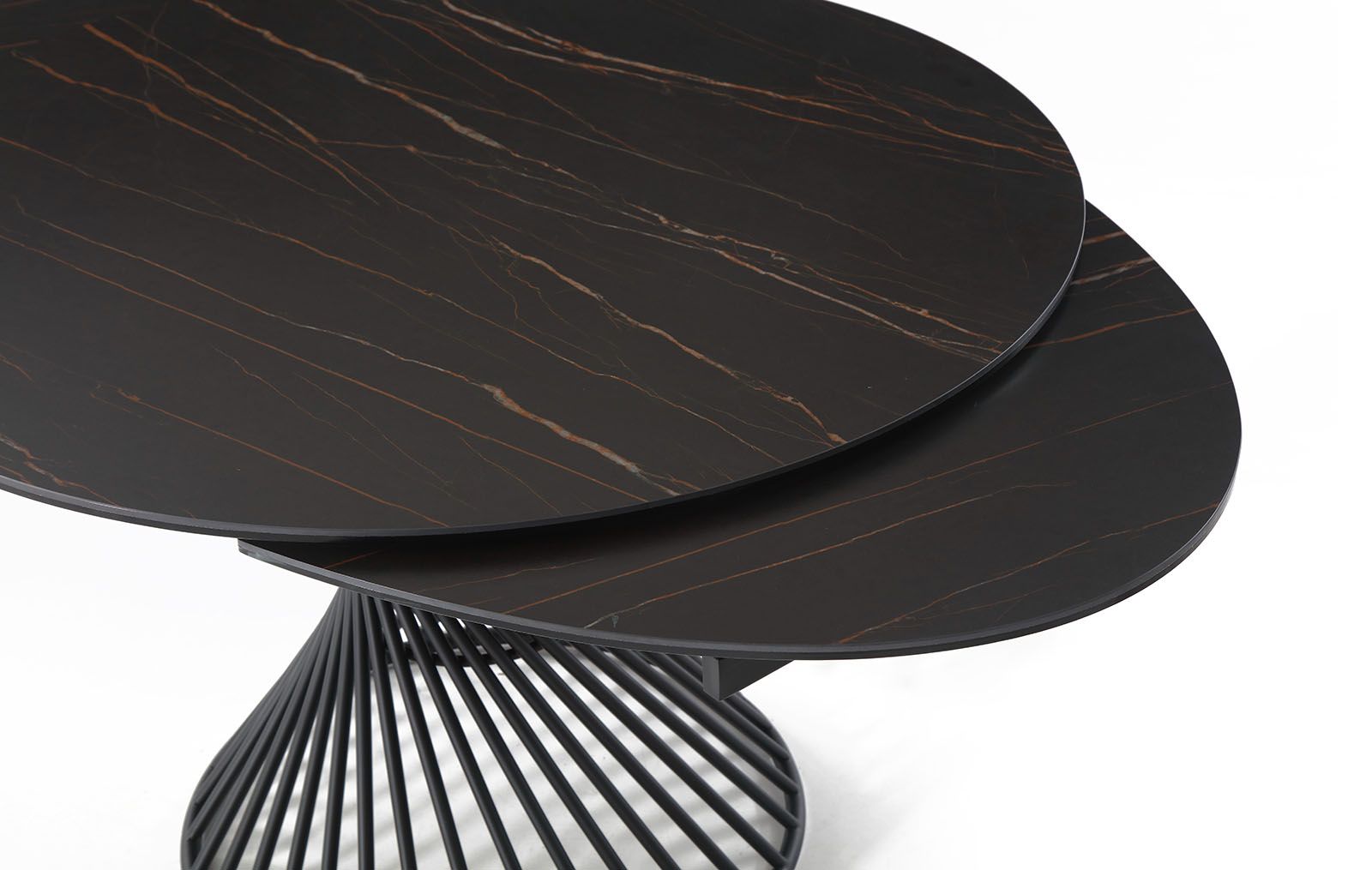 Стол раскладной Tornado 120-180, темная керамика/черный из Италии