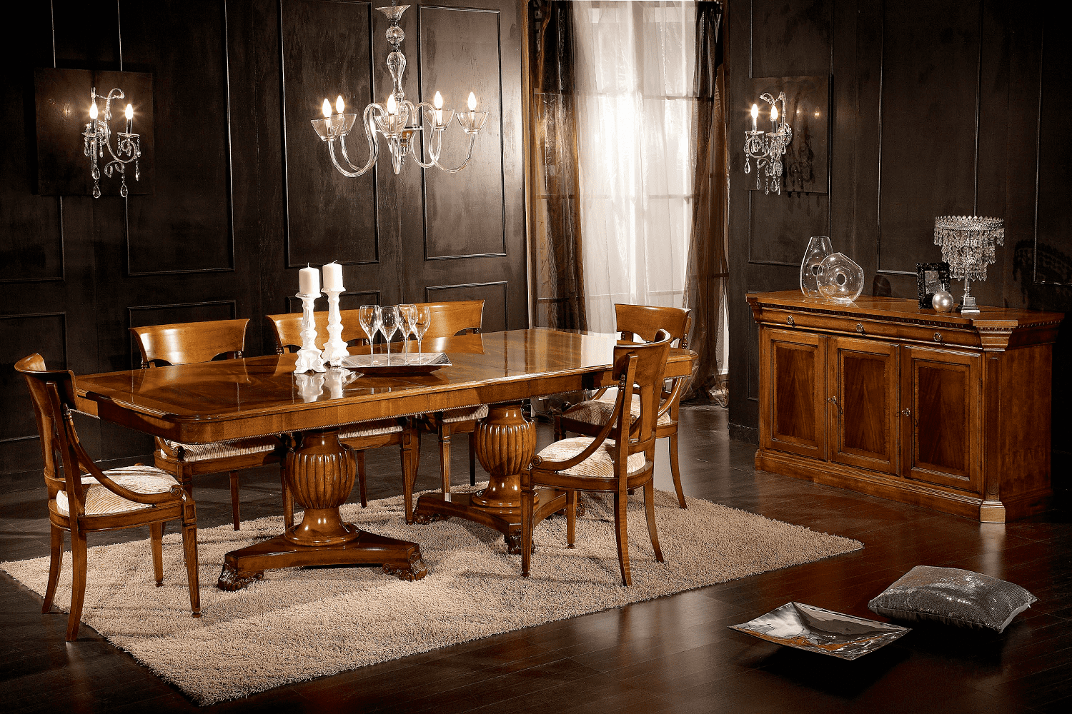 Комплект мебели для классической столовой из массива gvn/243 из Италии