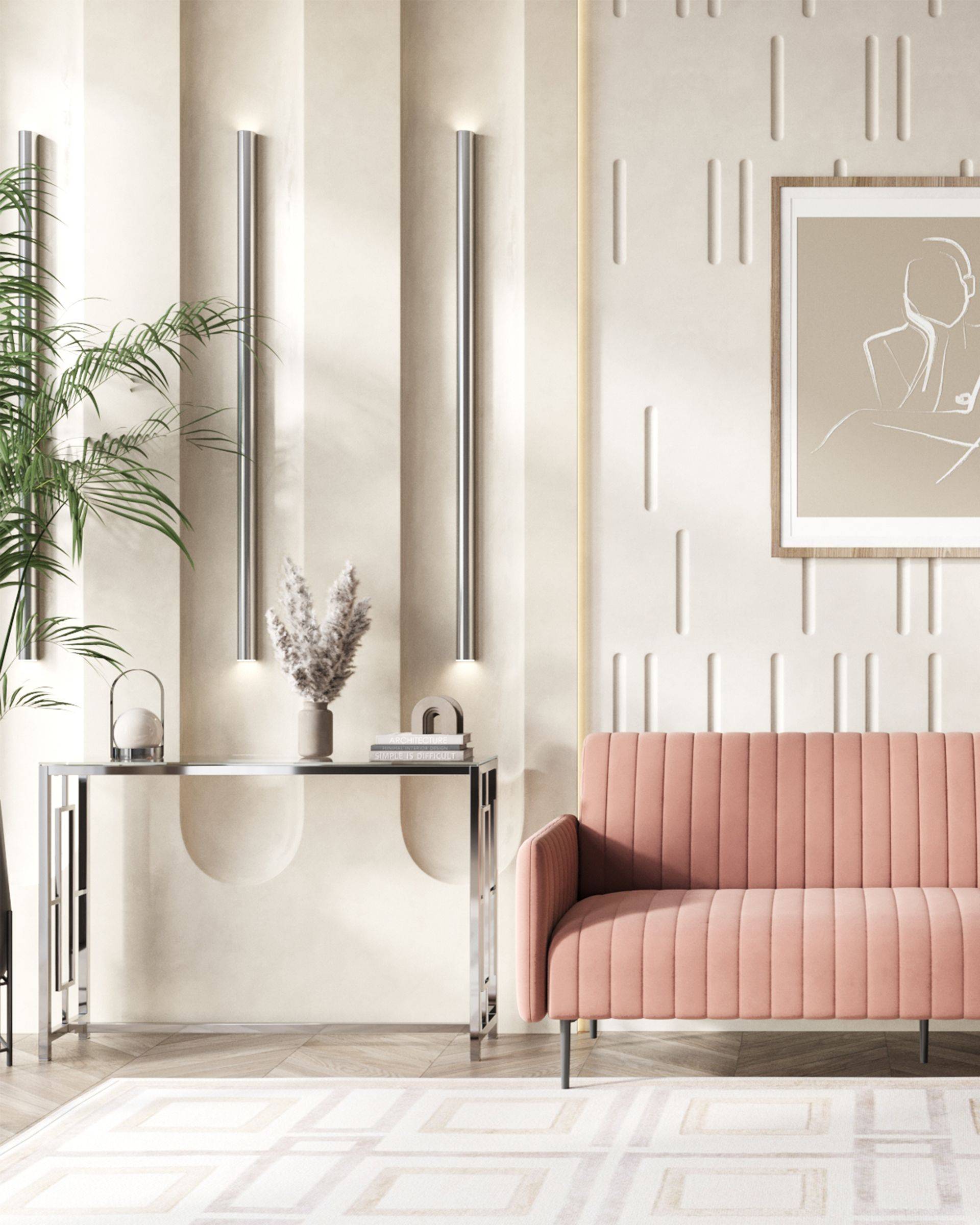 Консоль БРУКЛИН 115*30 серебро из Италии