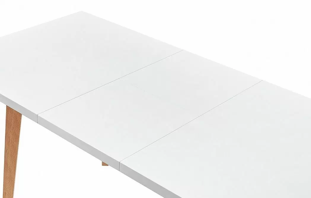 Стол раскладной Pamela 130-170, белый матовый/бук из Италии