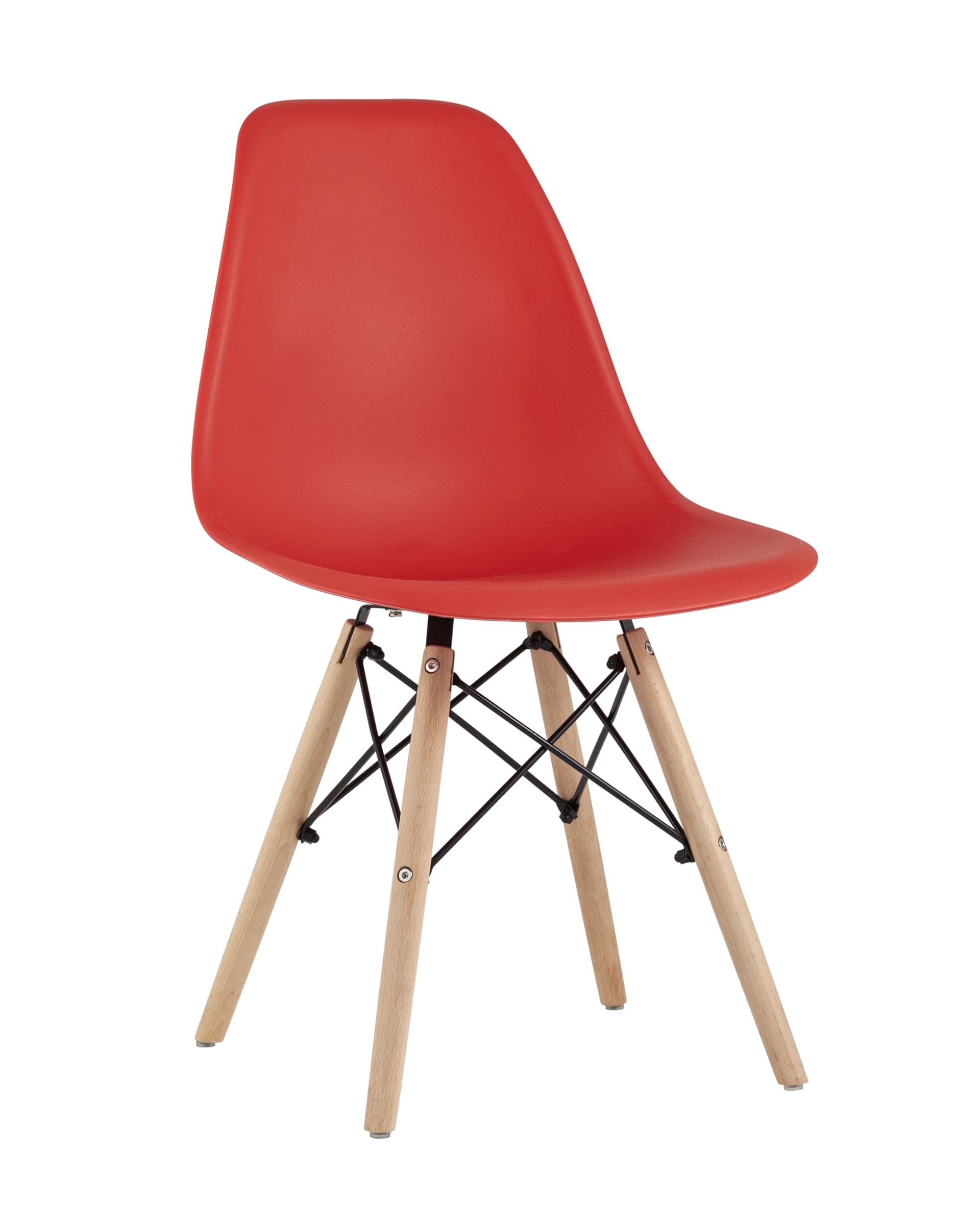 Стул Eames Style DSW красный (разборный каркас) из Италии