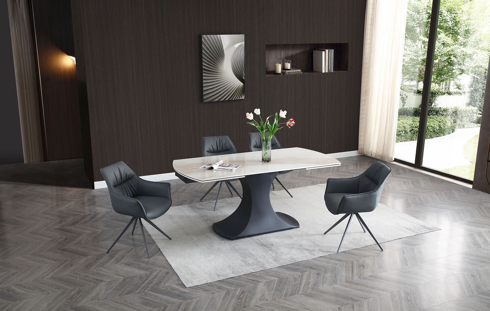 Стол раскладной Claudia 160-240, бежевая керамика из Италии