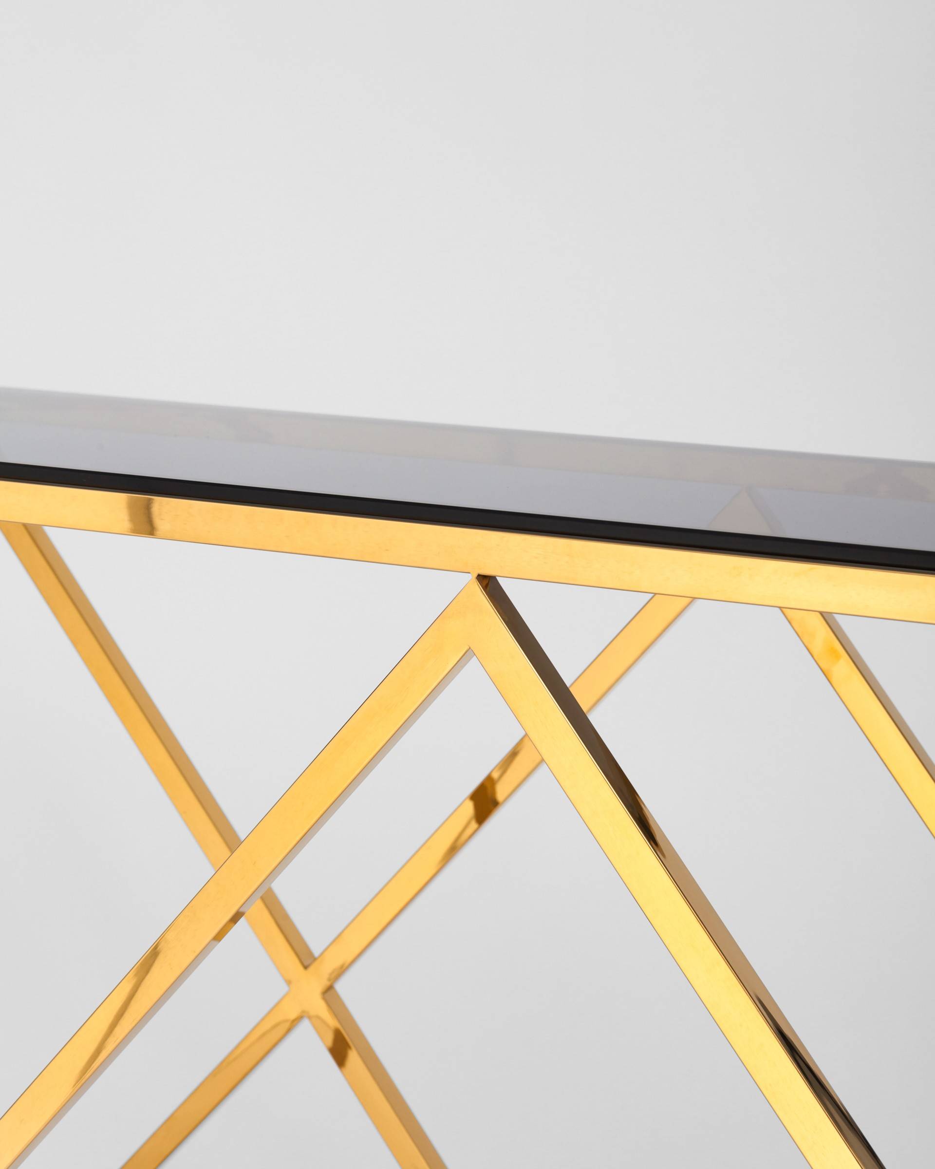 Консоль ИНСИГНИЯ 120*40 золото стекло smoke из Италии