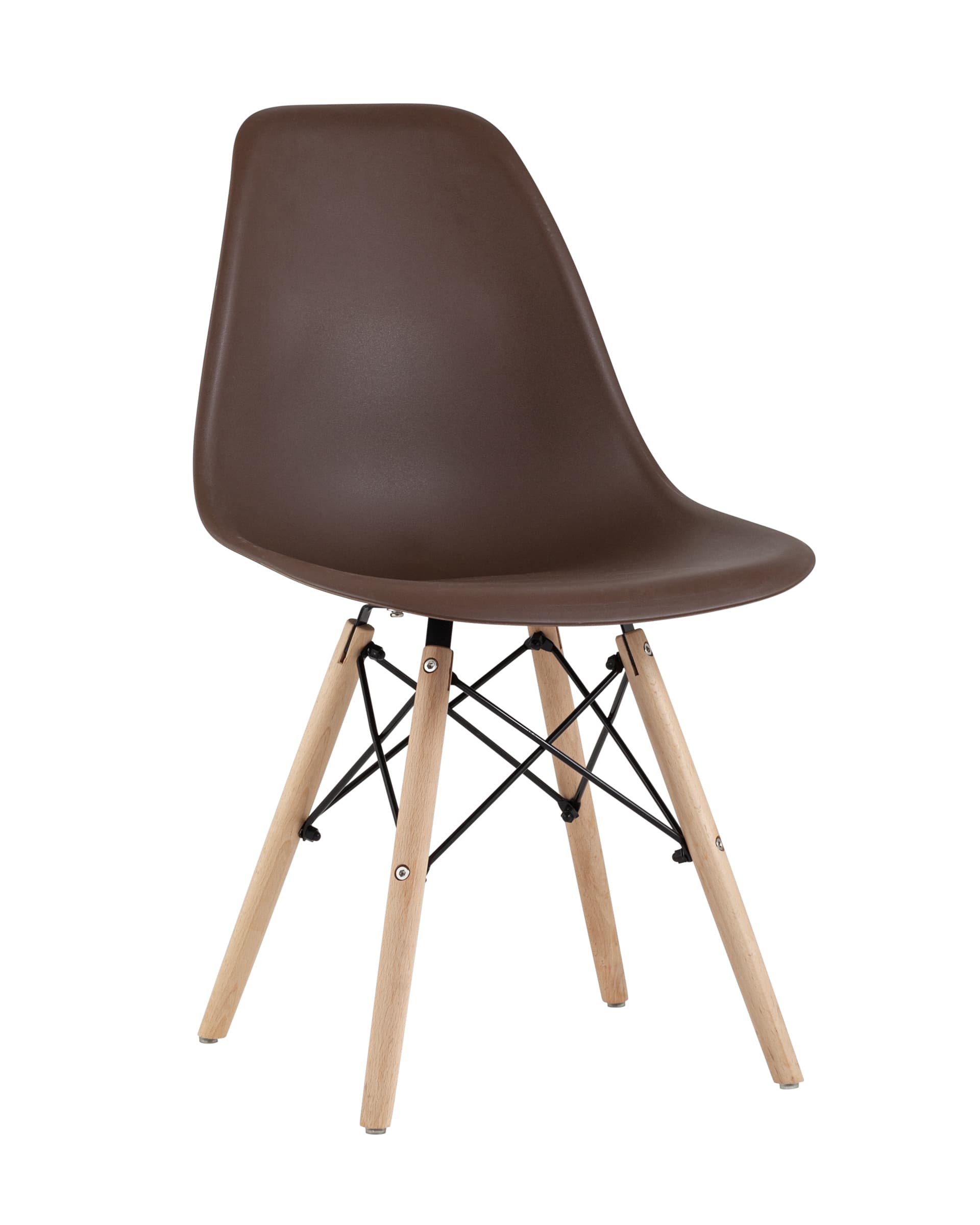 Стул Eames Style DSW коричневый (разборный каркас) из Италии