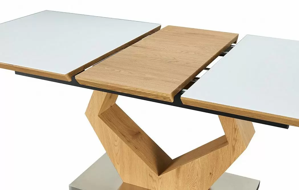 Стол раскладной Diamond 160-200, белый/дуб из Италии