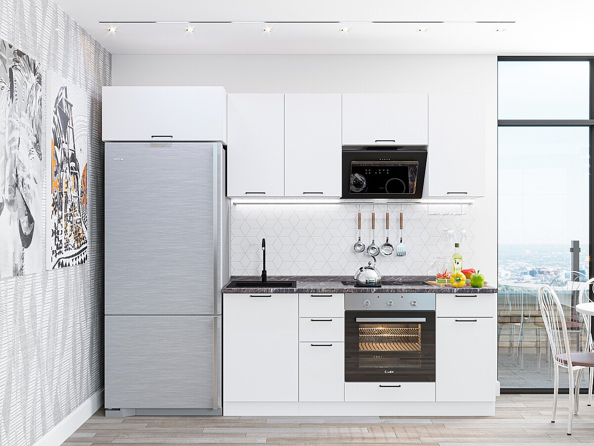 Кухня Флэт-01 2140*2600*600 White In 2S