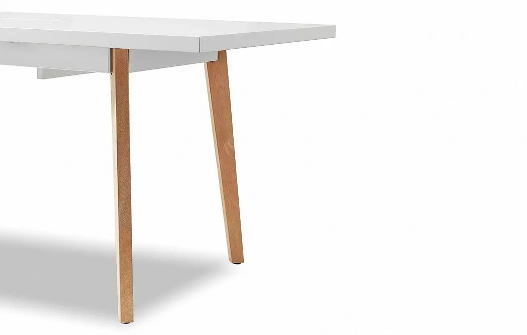 Стол раскладной Pamela 130-170, белый матовый/бук из Италии