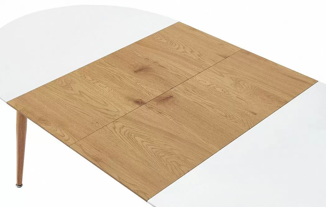 Стол раскладной Margaret 120-200, белый/светлое дерево из Италии