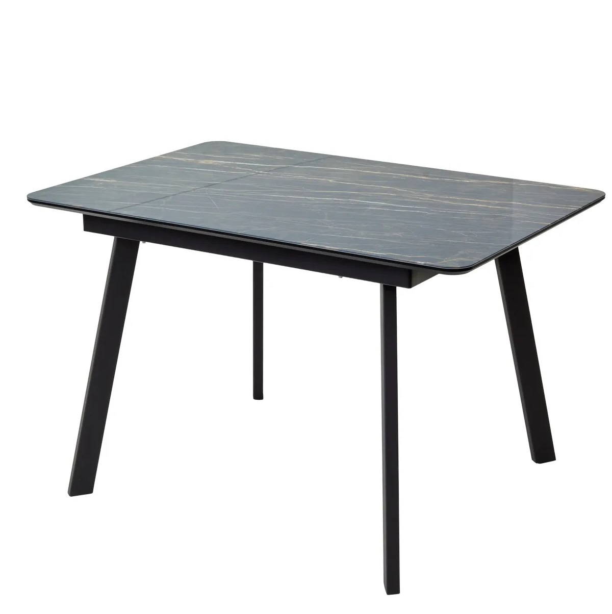 Стол АРУБА 140 нераздвижной МОНБЛАН, стекло/ ЧЕРНЫЙ каркас М-City из Италии