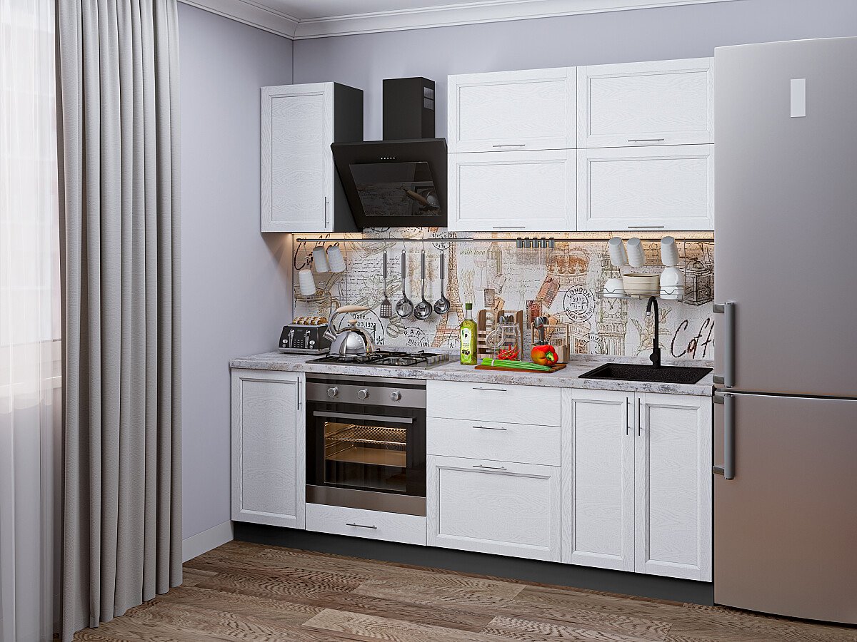 Кухня Сканди-01 2140*2200*600 White Softwood