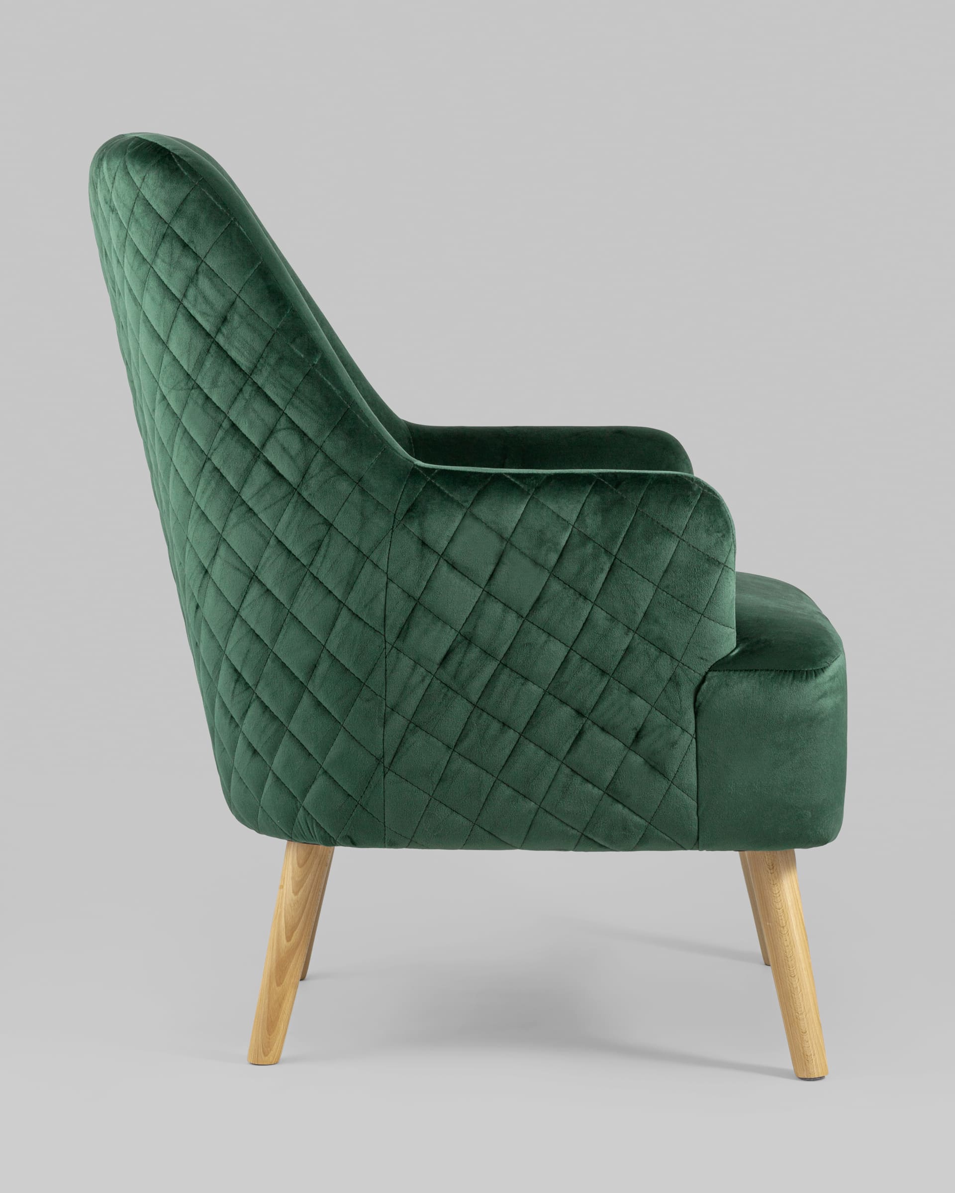 Кресло Хантер велюр зеленый  на деревянных ножках из Италии