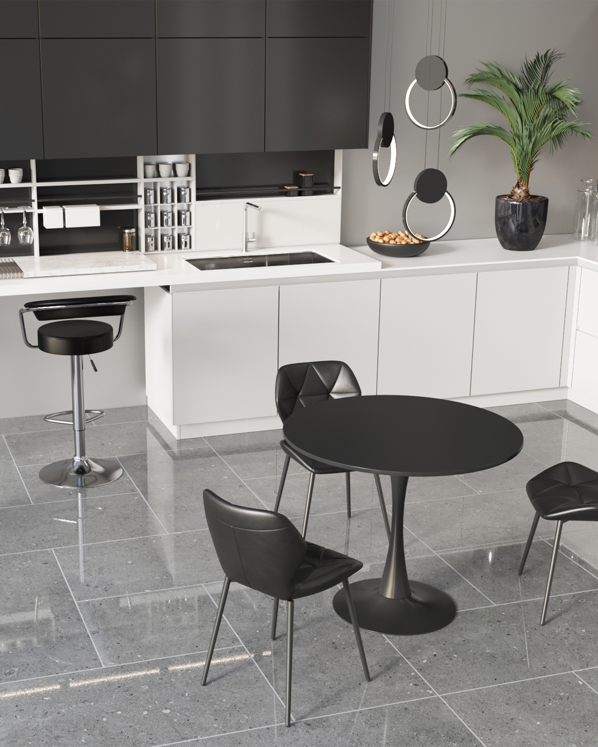 Стул Эдвин экокожа черный из Италии