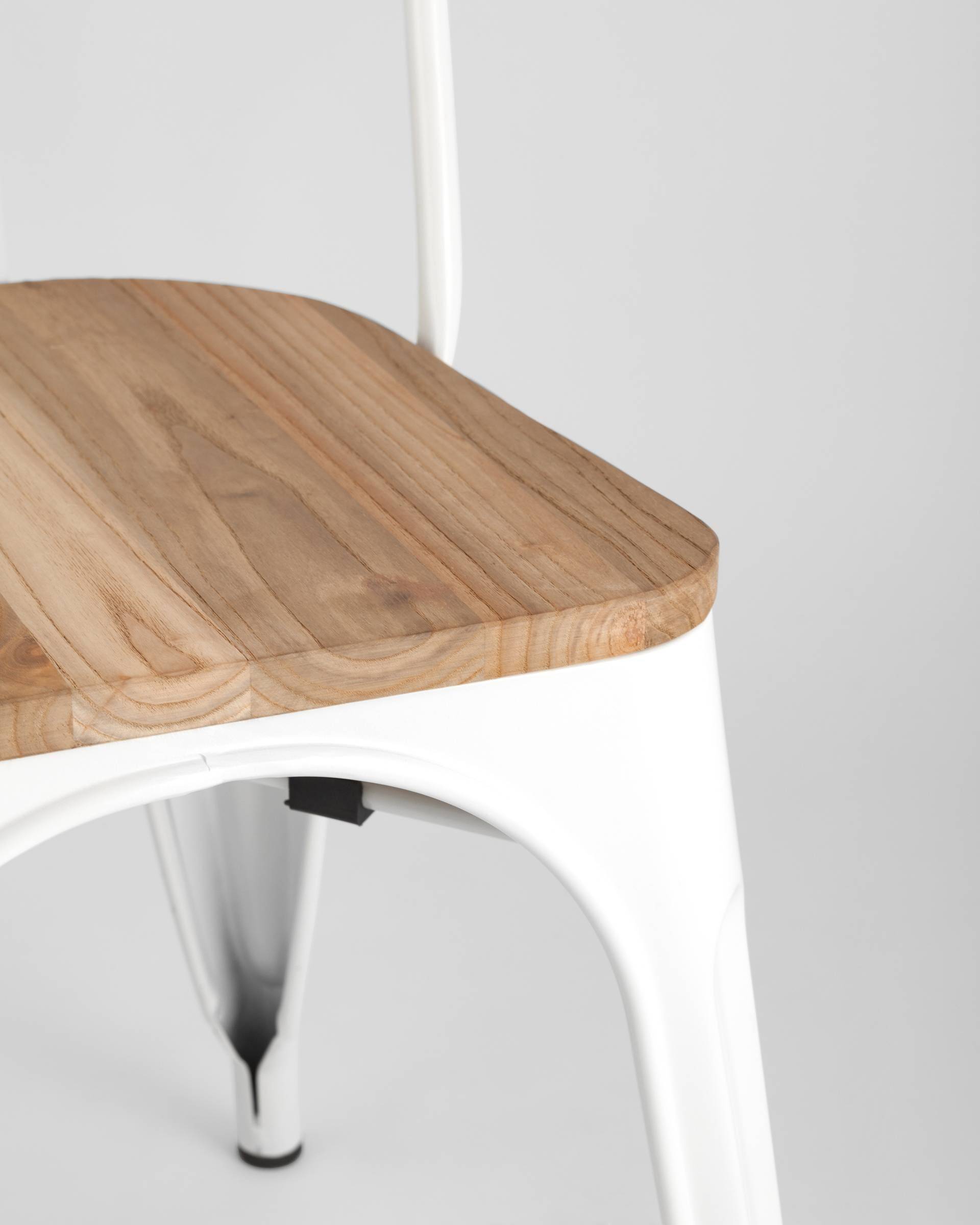 Стул TOLIX WOOD белый глянцевый из Италии