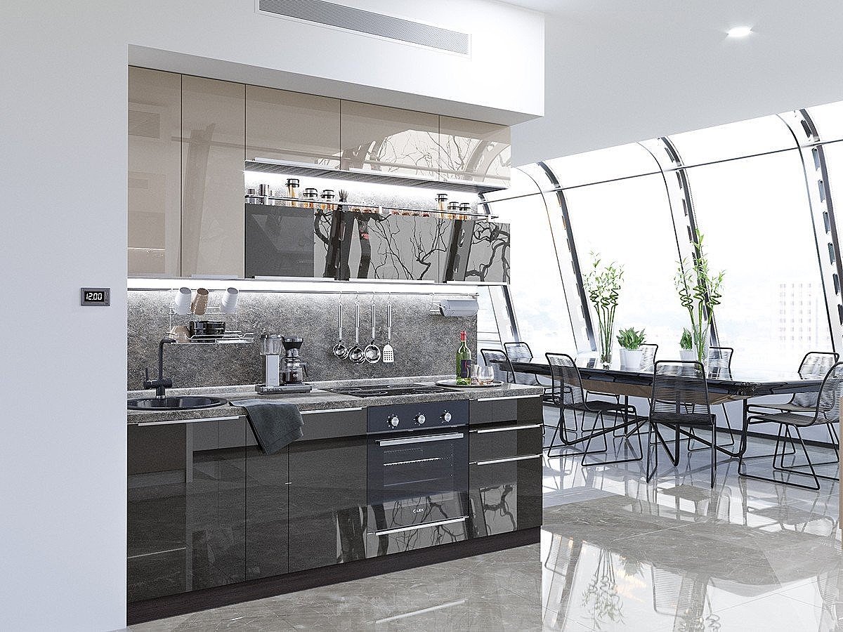 Кухня Фьюжн-01 2340*2300*600 Gallant/Anthracite