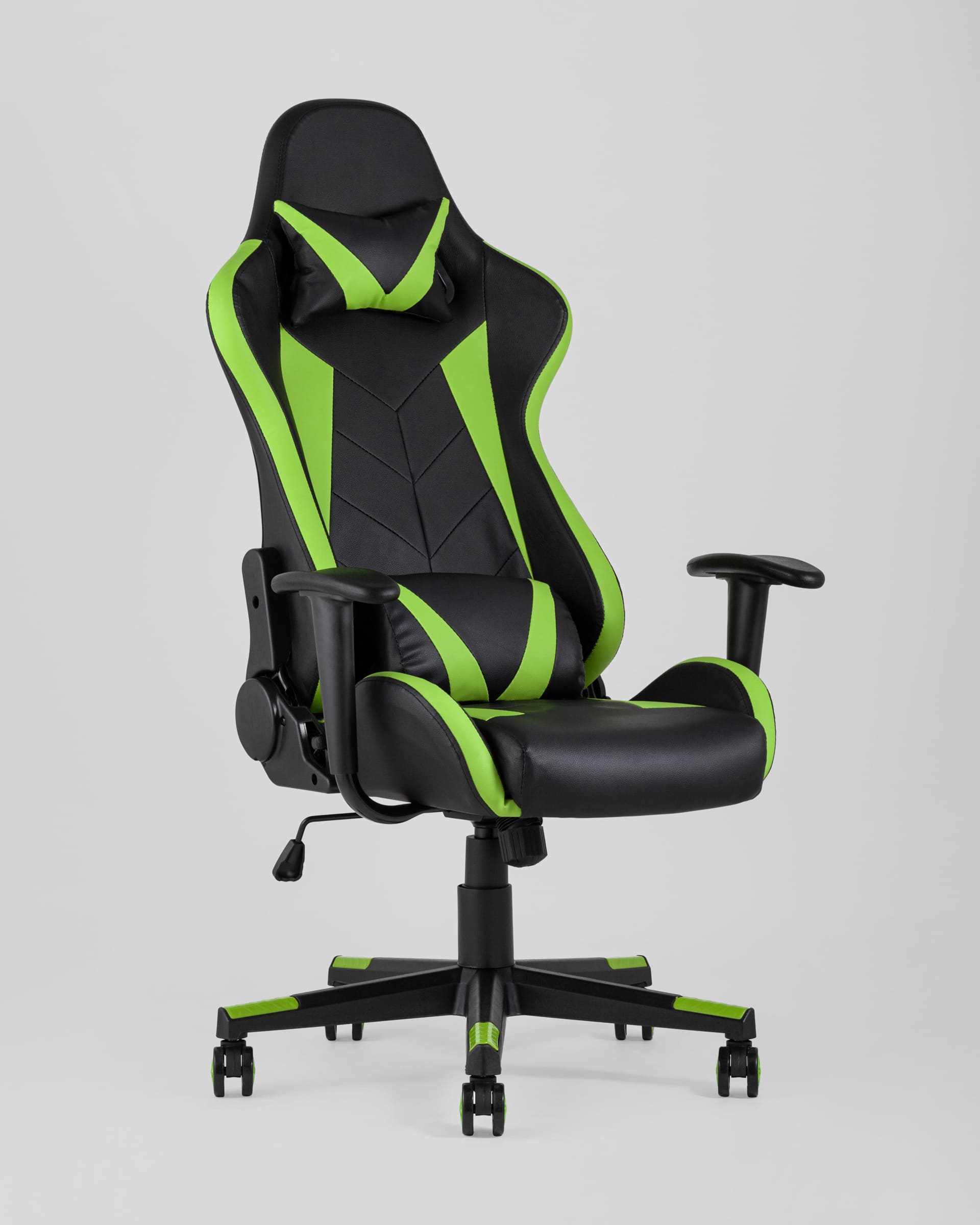 Кресло игровое TopChairs Gallardo зеленое с подушкой из Италии