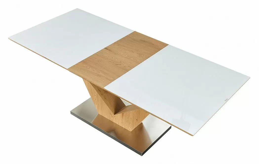 Стол раскладной Diamond 160-200, белый/дуб из Италии