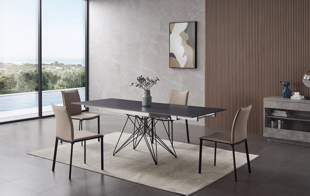 Обеденный стол T041 (140) черный матовый камень из Италии