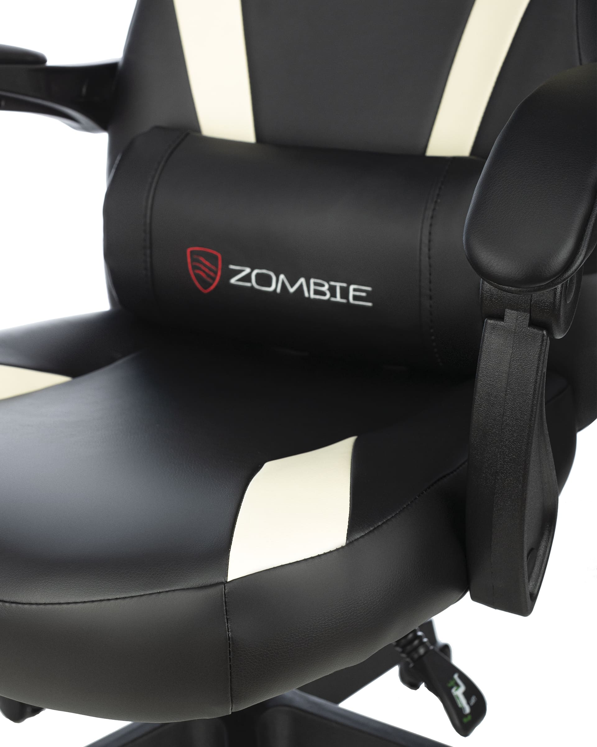 Кресло игровое Zombie Defender черный/белый эко.кожа крестовина пластик из Италии