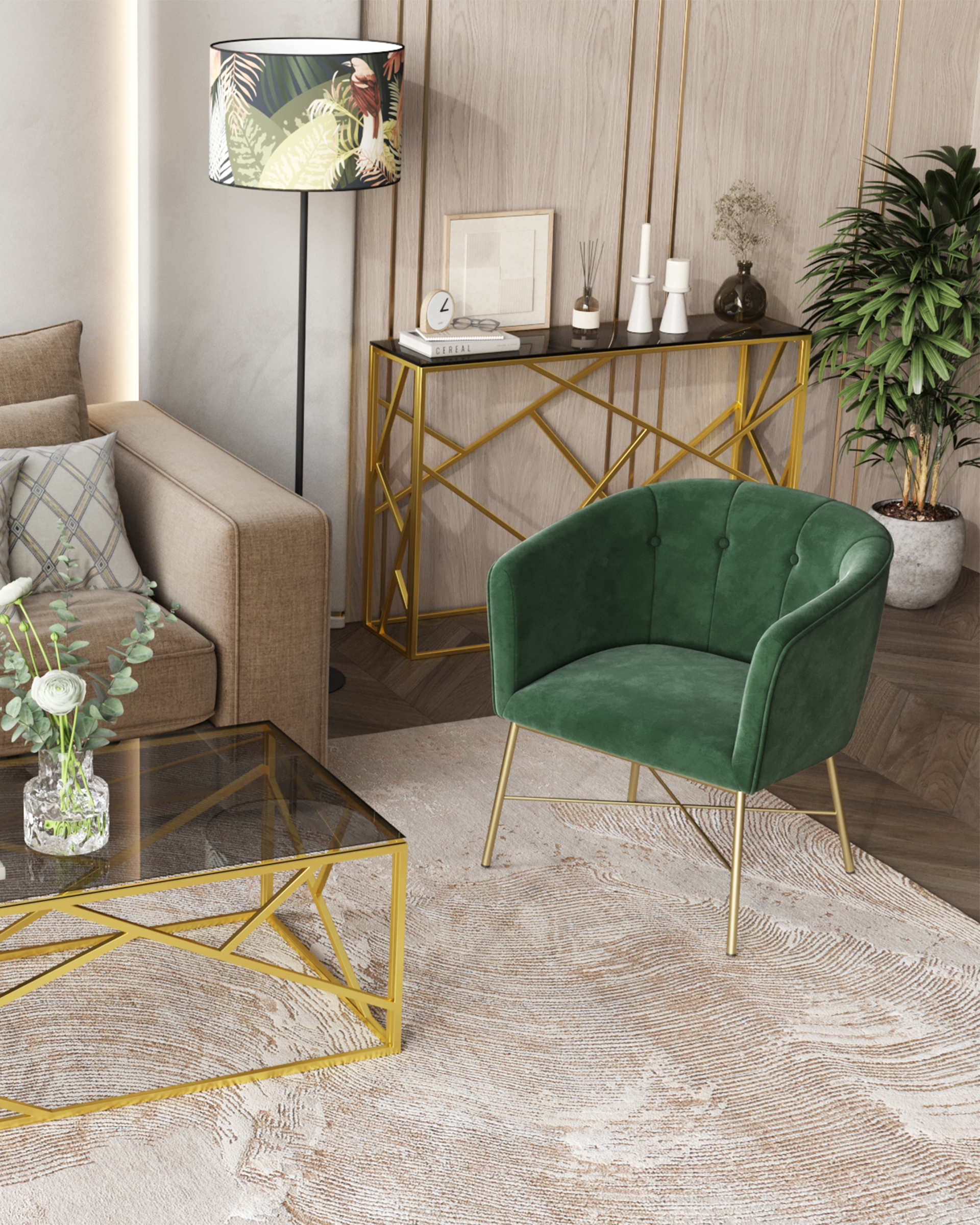 Консоль АРТ ДЕКО 115*30 золото стекло smoke из Италии