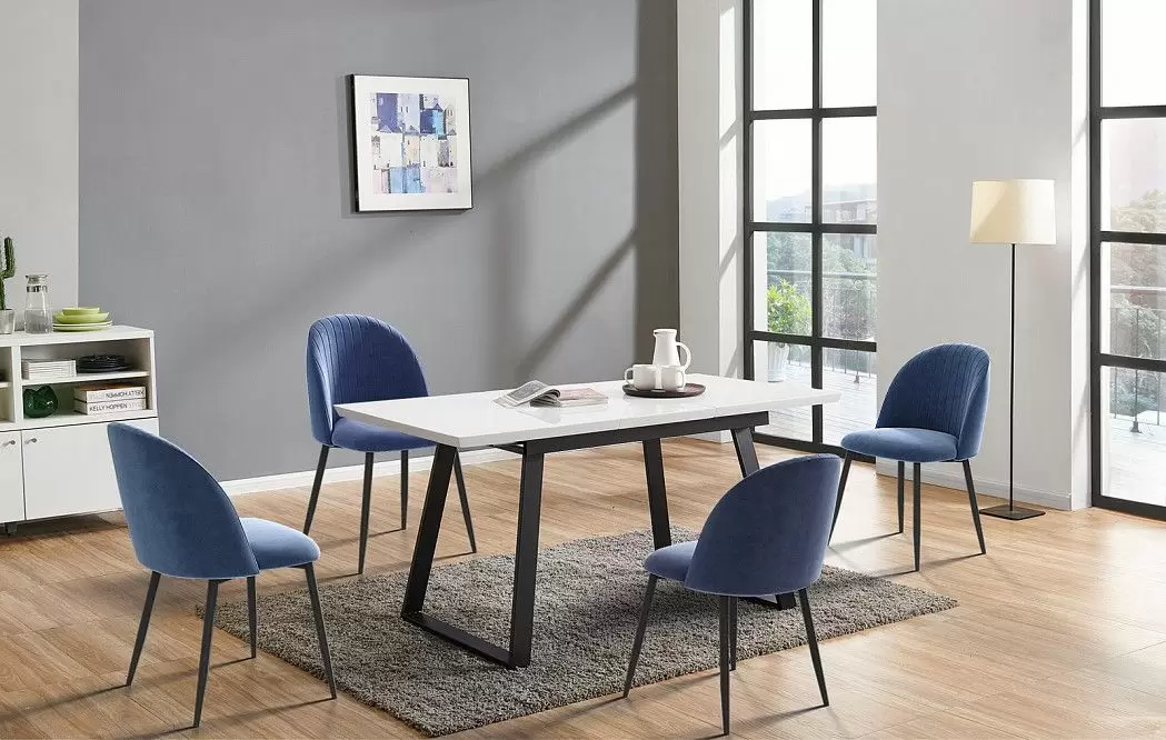 Стол раскладной Dakota 120-160, белый/черный из Италии