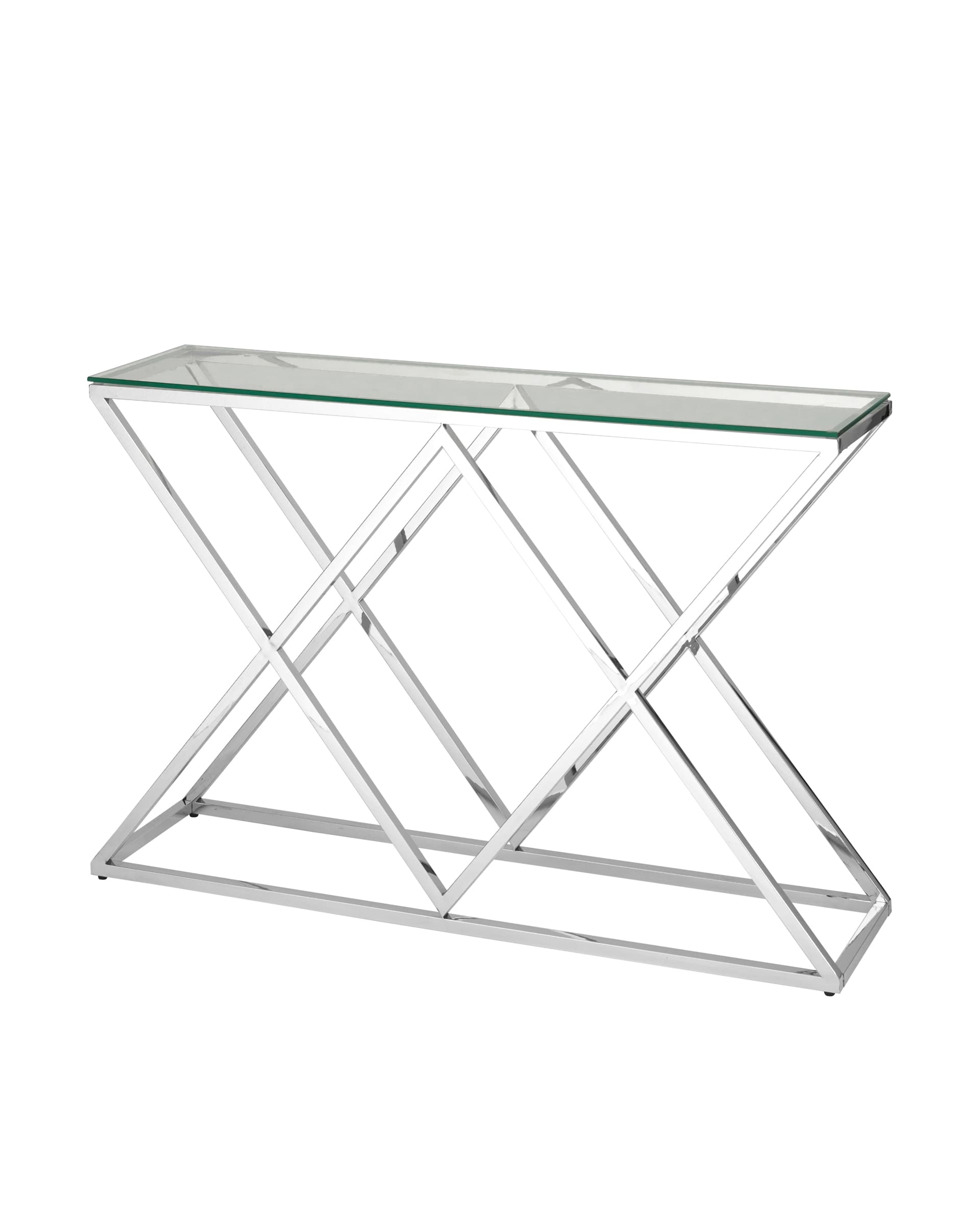 Консоль ИНСИГНИЯ 115*30, прозрачное стекло, сталь серебро из Италии