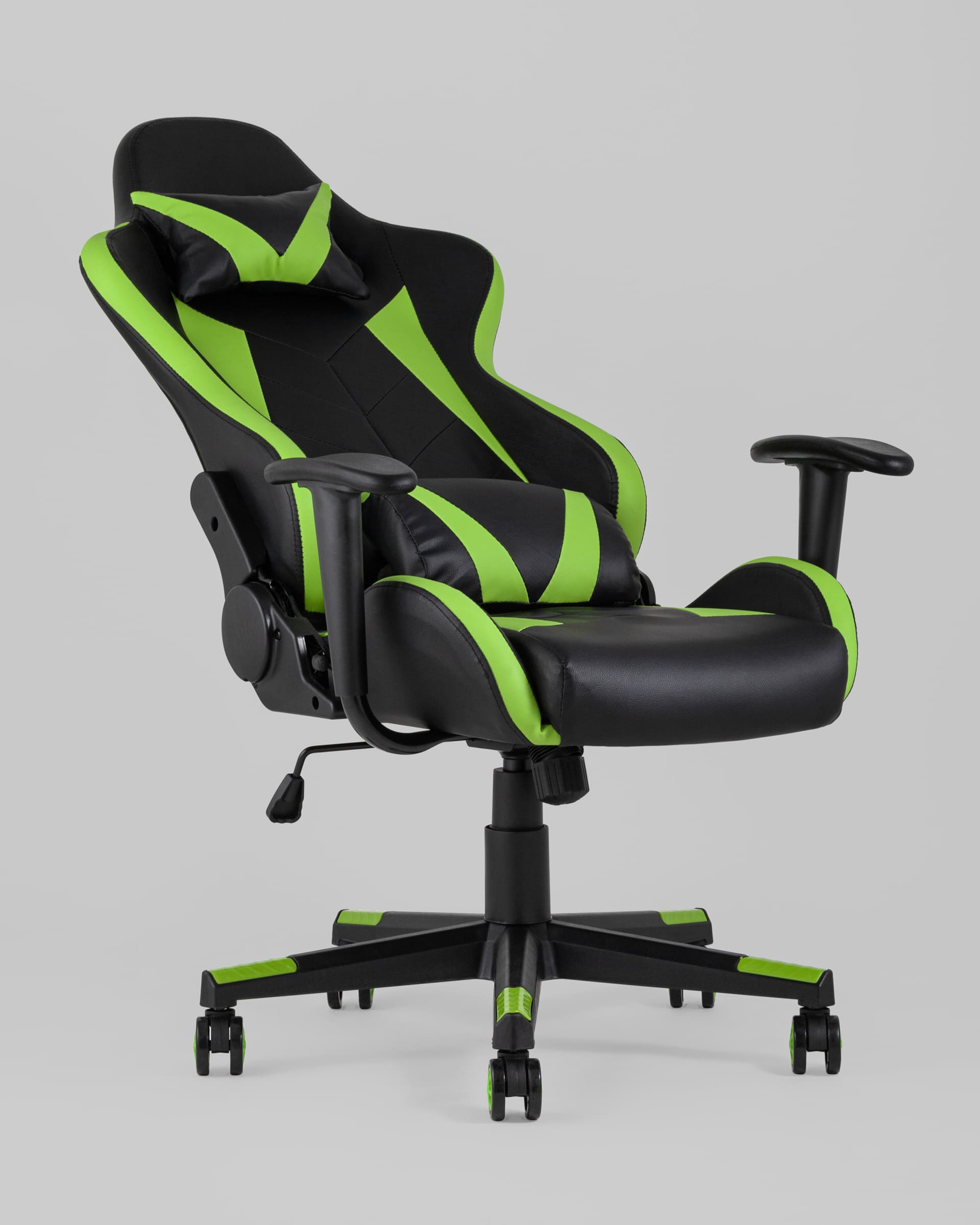 Кресло игровое TopChairs Gallardo зеленое с подушкой из Италии