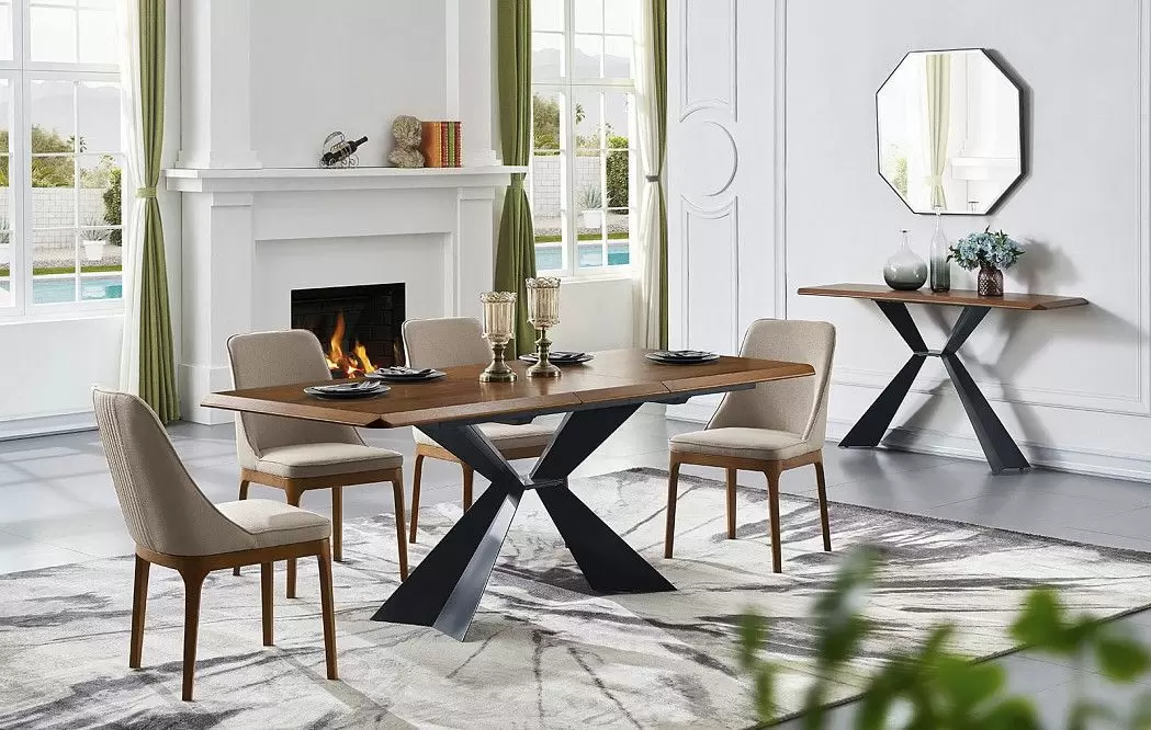 Стол раскладной Allure 160-200, орех/черный из Италии