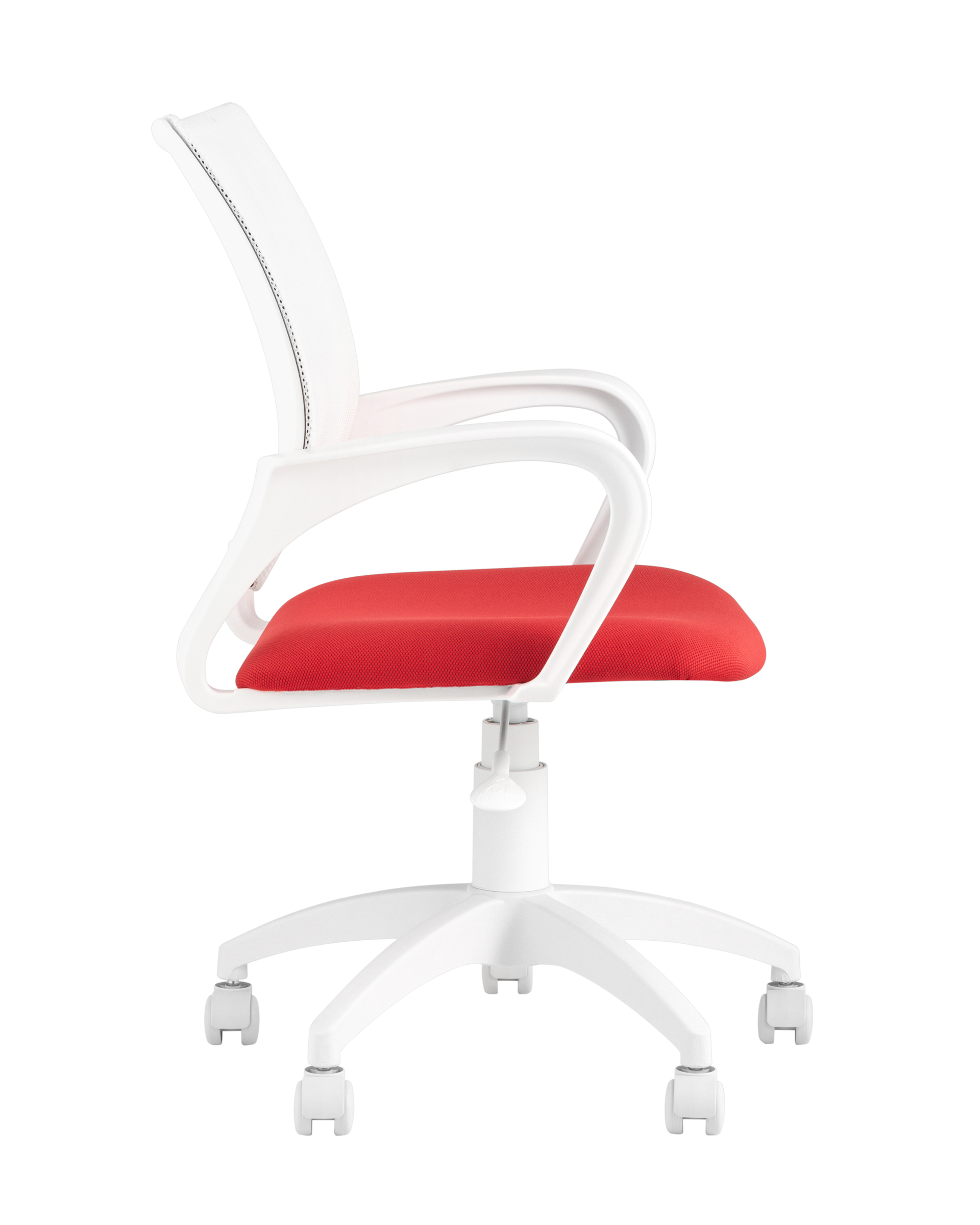 Кресло офисное TopChairs ST-BASIC-W красная ткань крестовина белый пластик из Италии