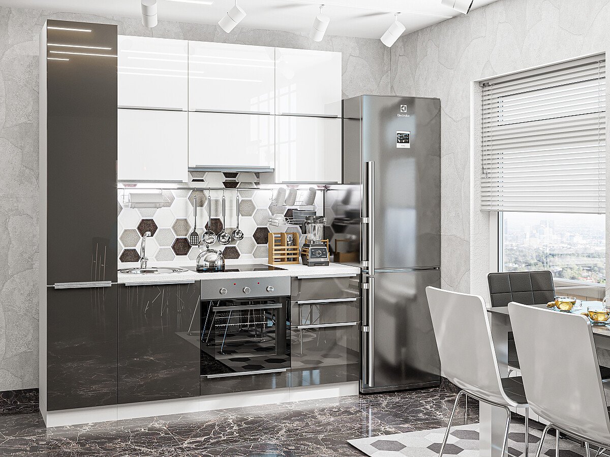 Кухня Фьюжн-06 2340*2000*600 Angel/Anthracite