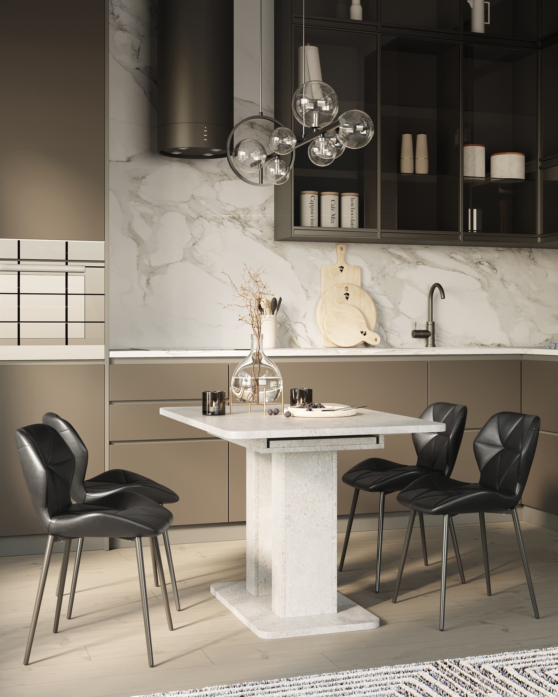 Стул Эдвин экокожа черный из Италии