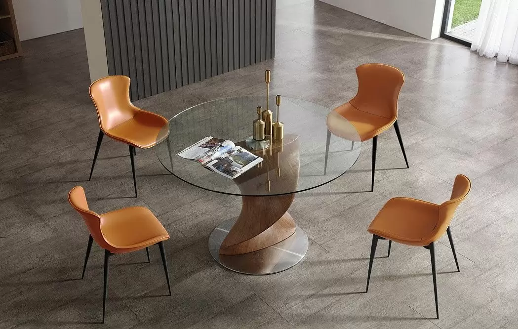 Стол Niagara 120, прозрачное стекло/орех из Италии