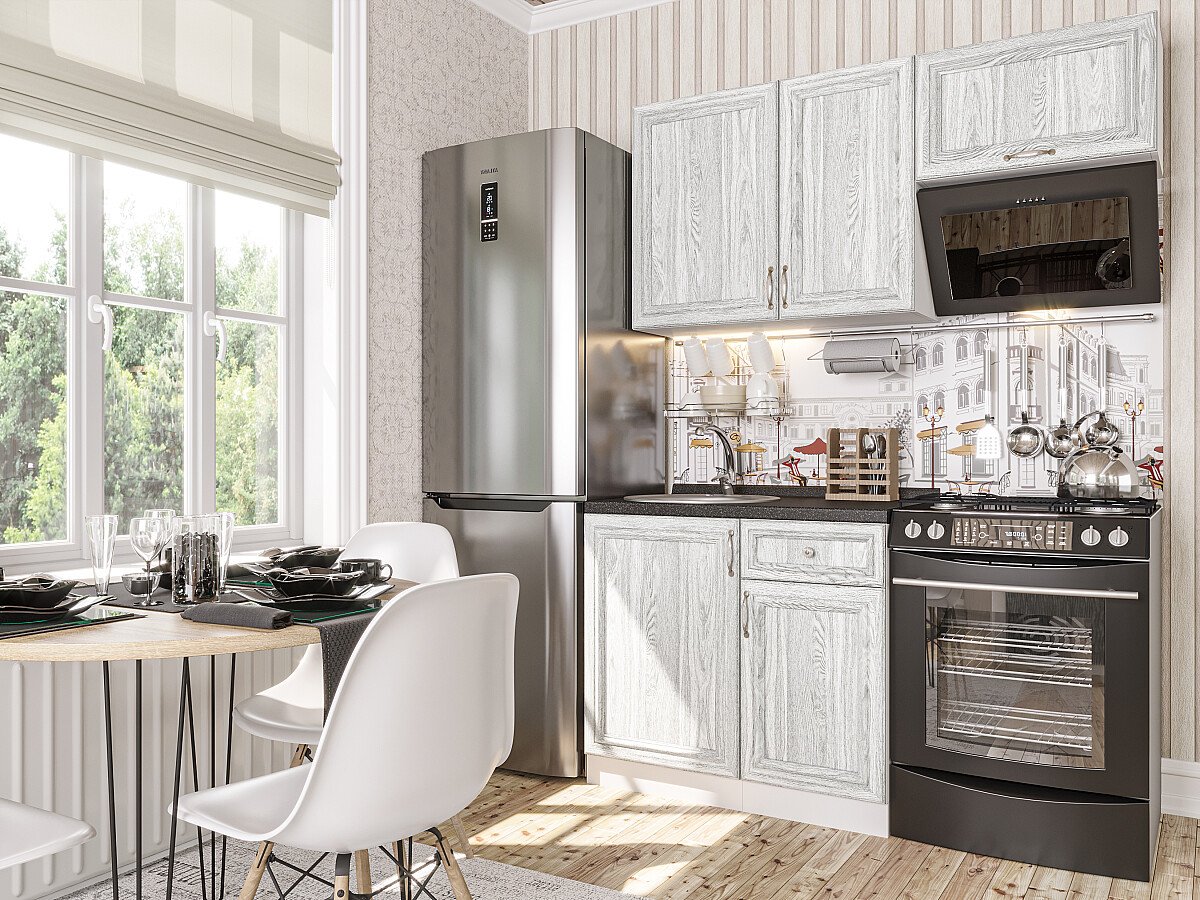 Кухня Шале-04 2140*1500*600 White Dreamline