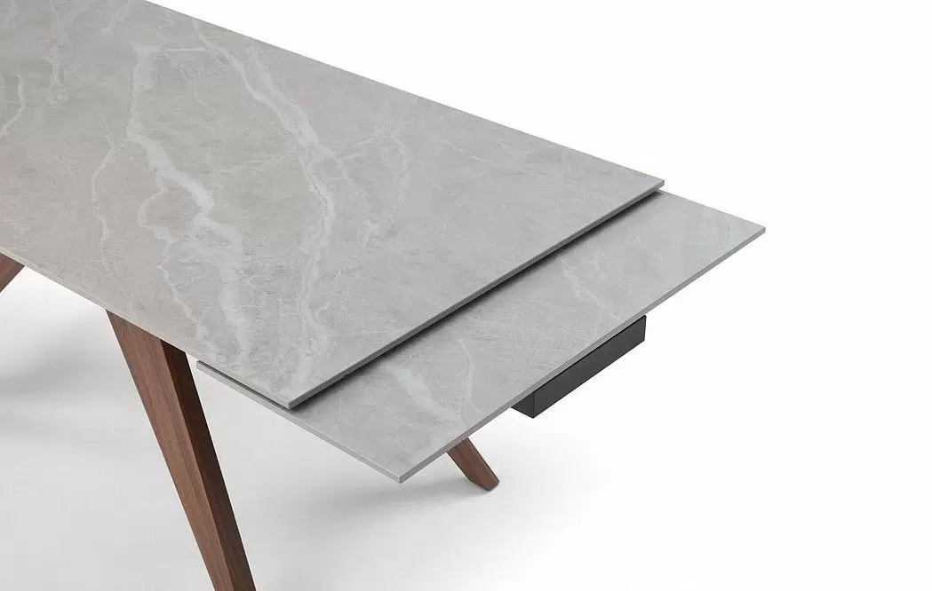 Стол раскладной Valencia 160-240, серая керамика/орех из Италии