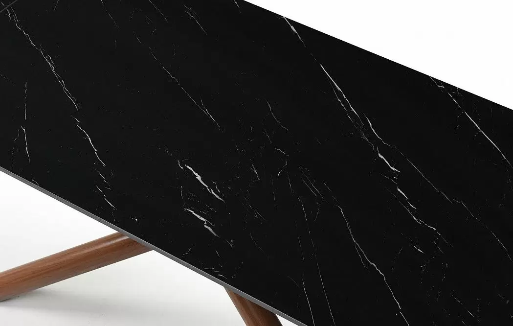 Стол раскладной Ravenna 160-220, черная керамика/орех из Италии